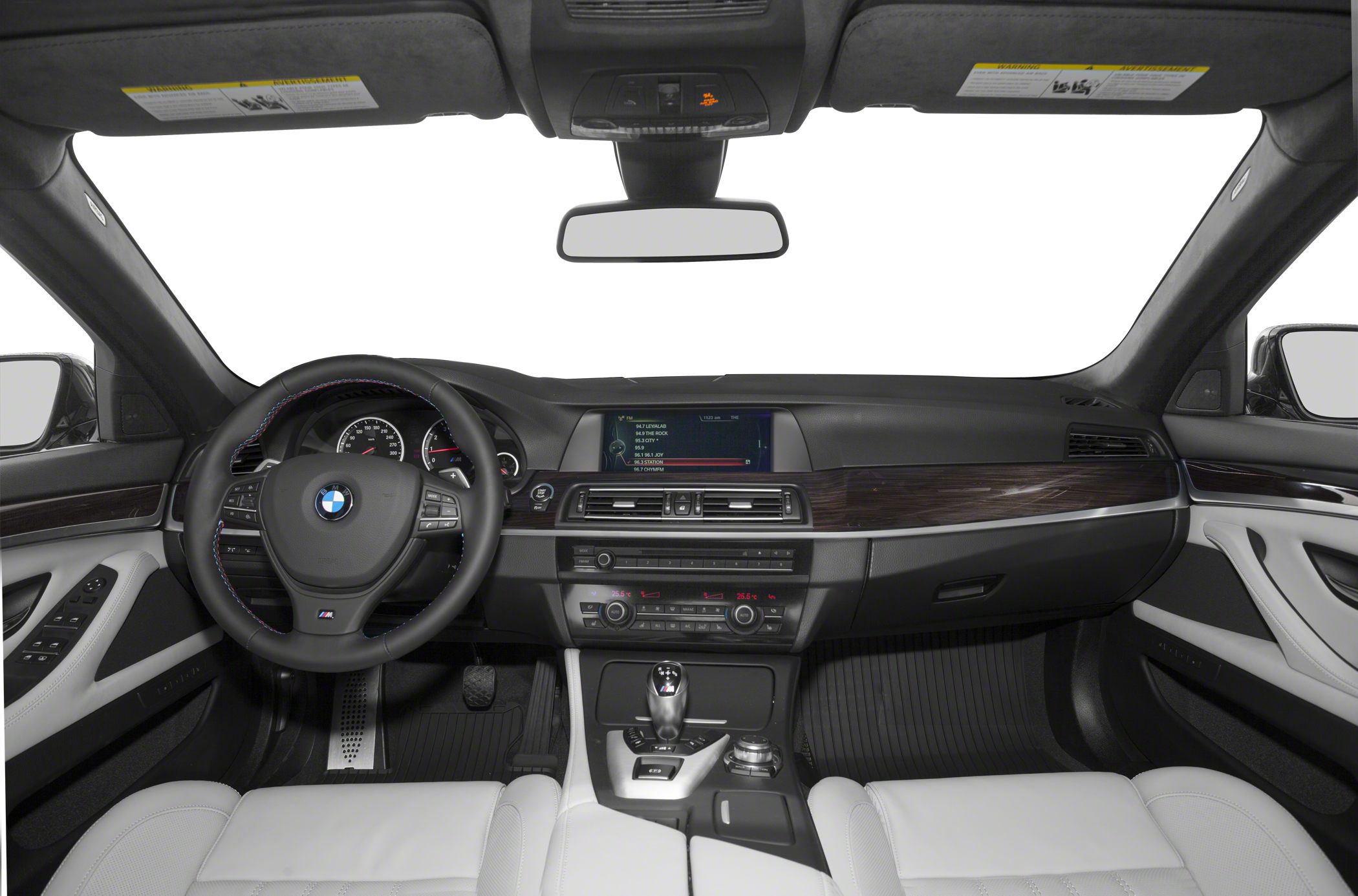 Luxury interior with multifunction steering wheel and advanced dashboard.
