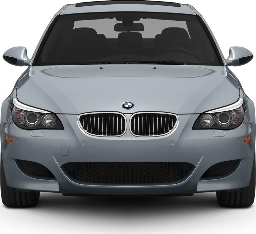 Front view with kidney grille and dual round headlights