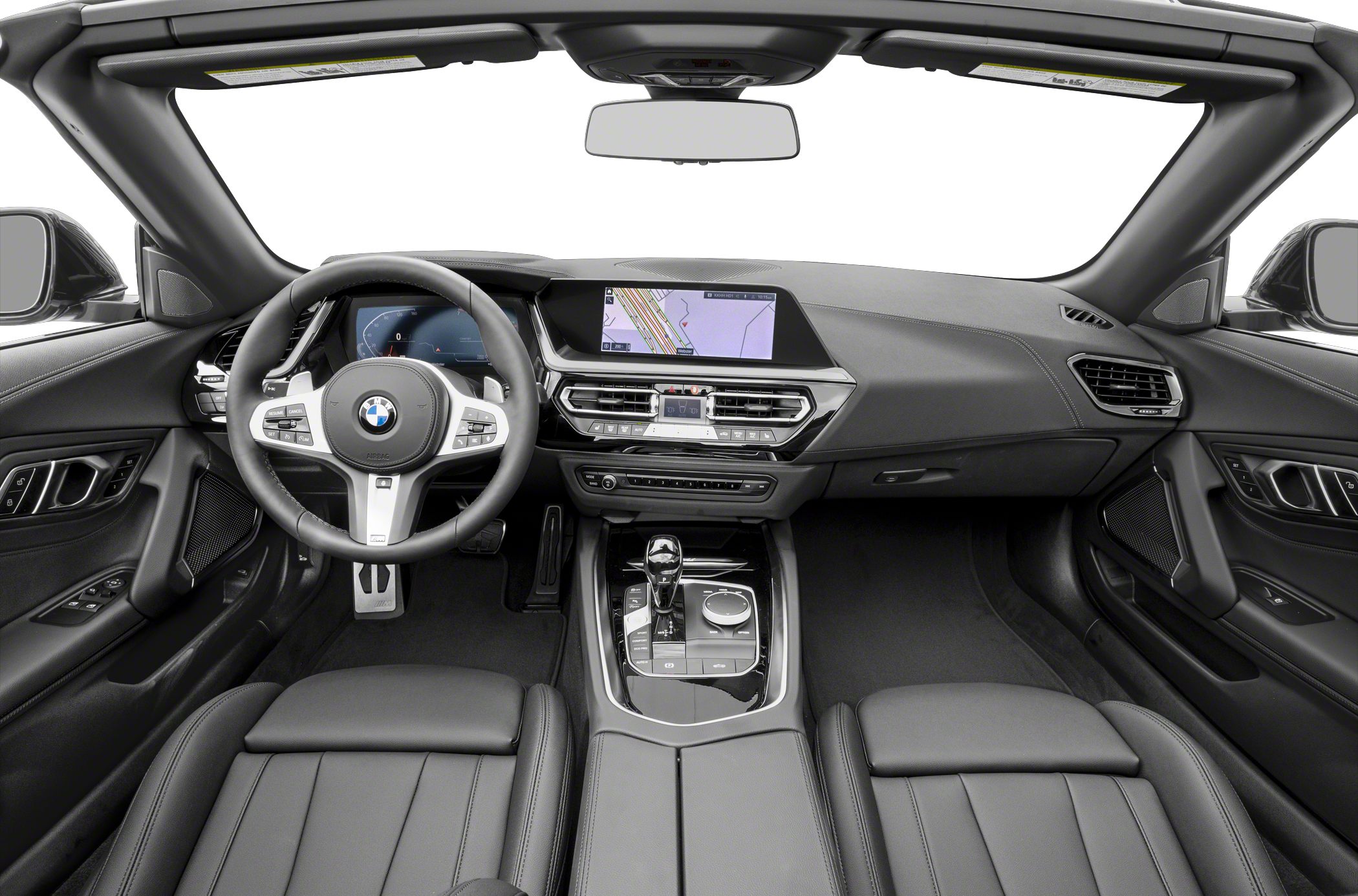 Digital dashboard, multifunction steering wheel, central infotainment display