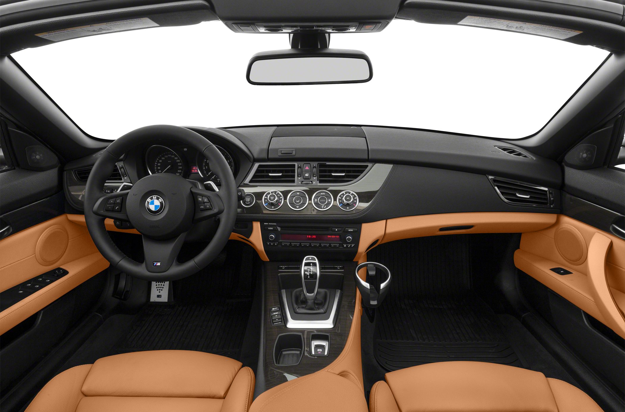Dashboard, steering wheel, tan leather seats interior features