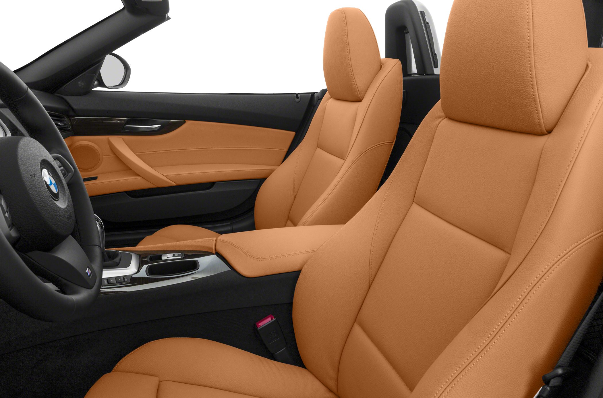 Tan leather sports seats and modern door panel interior