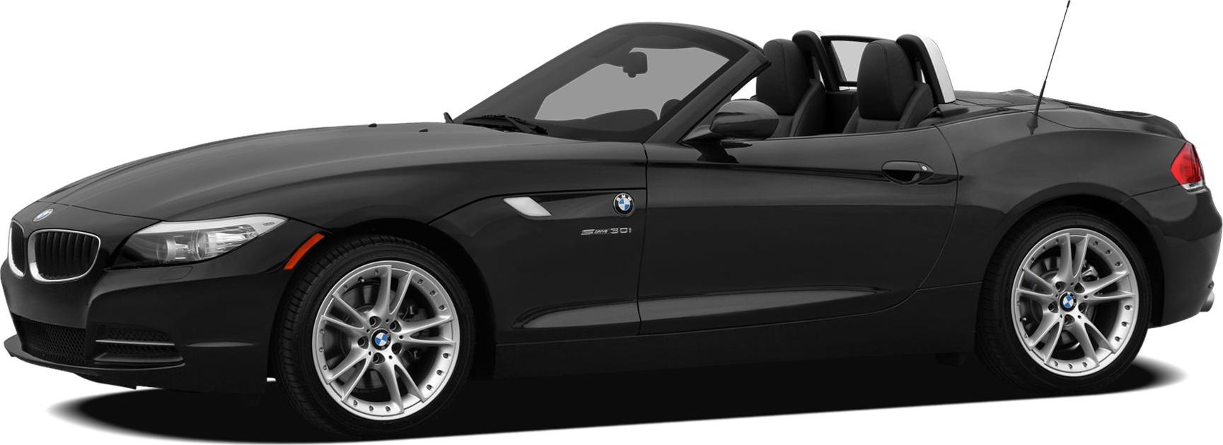 Side profile of sleek convertible roadster with alloy wheels and open top