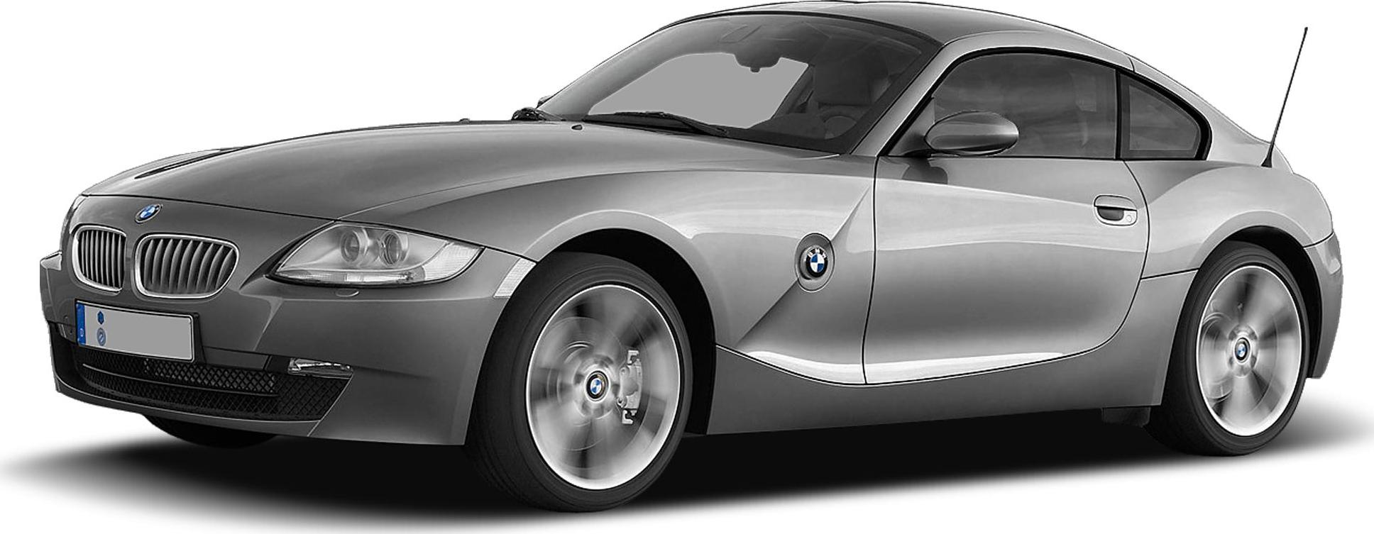 Front side view of a two-door coupe with kidney grille and sleek design