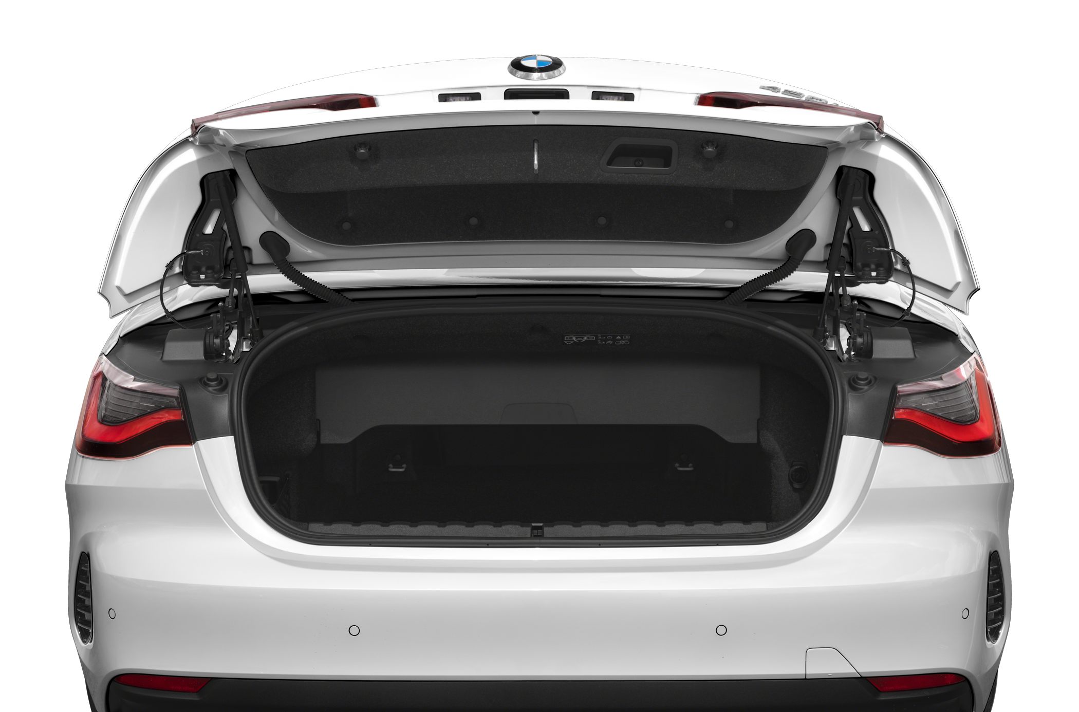 Open trunk view with spacious rear storage and visible taillights