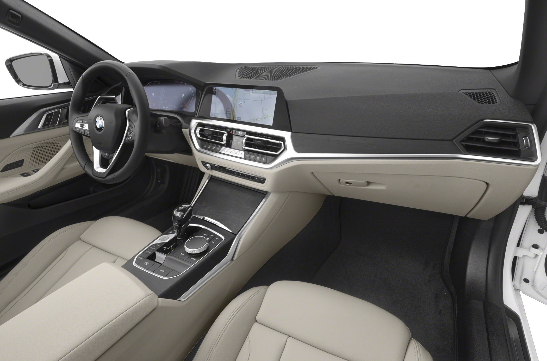 Interior dashboard with digital display and modern control center