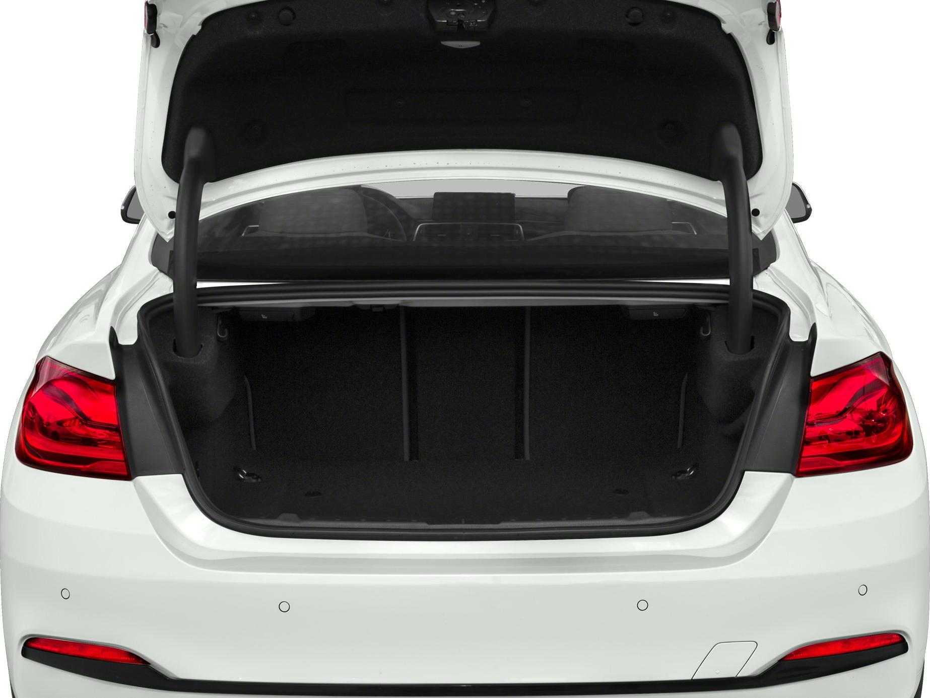 Open trunk rear view with visible tail lights