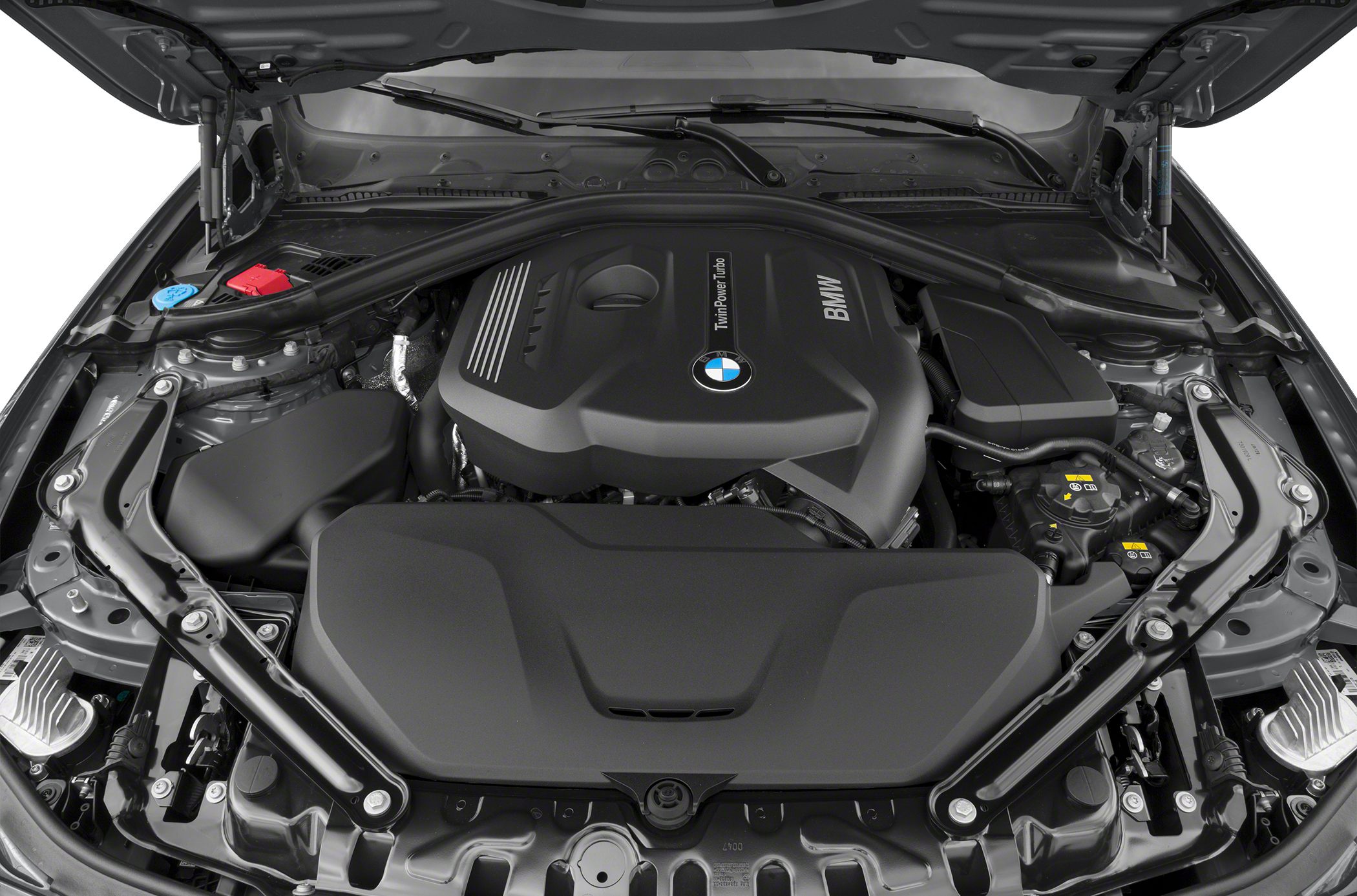 Engine bay with TwinPower Turbo in a modern convertible