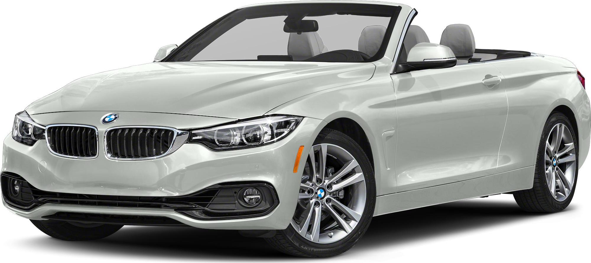 Front view of a luxury convertible with open roof and LED headlights