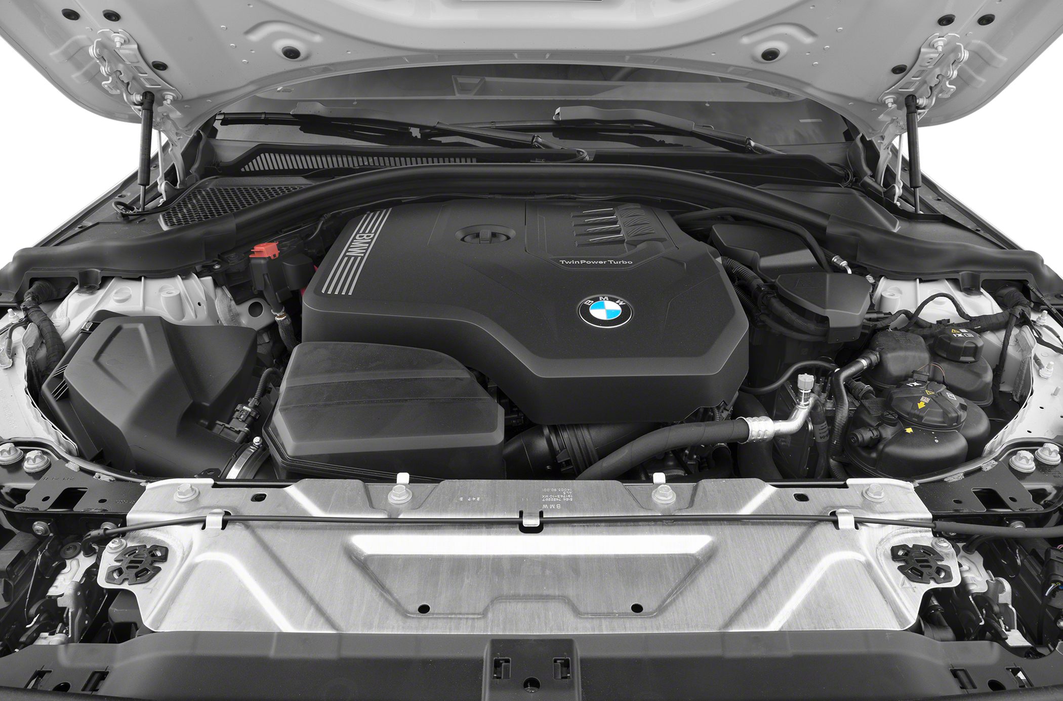 Modern engine bay with TwinPower Turbo and BMW branding