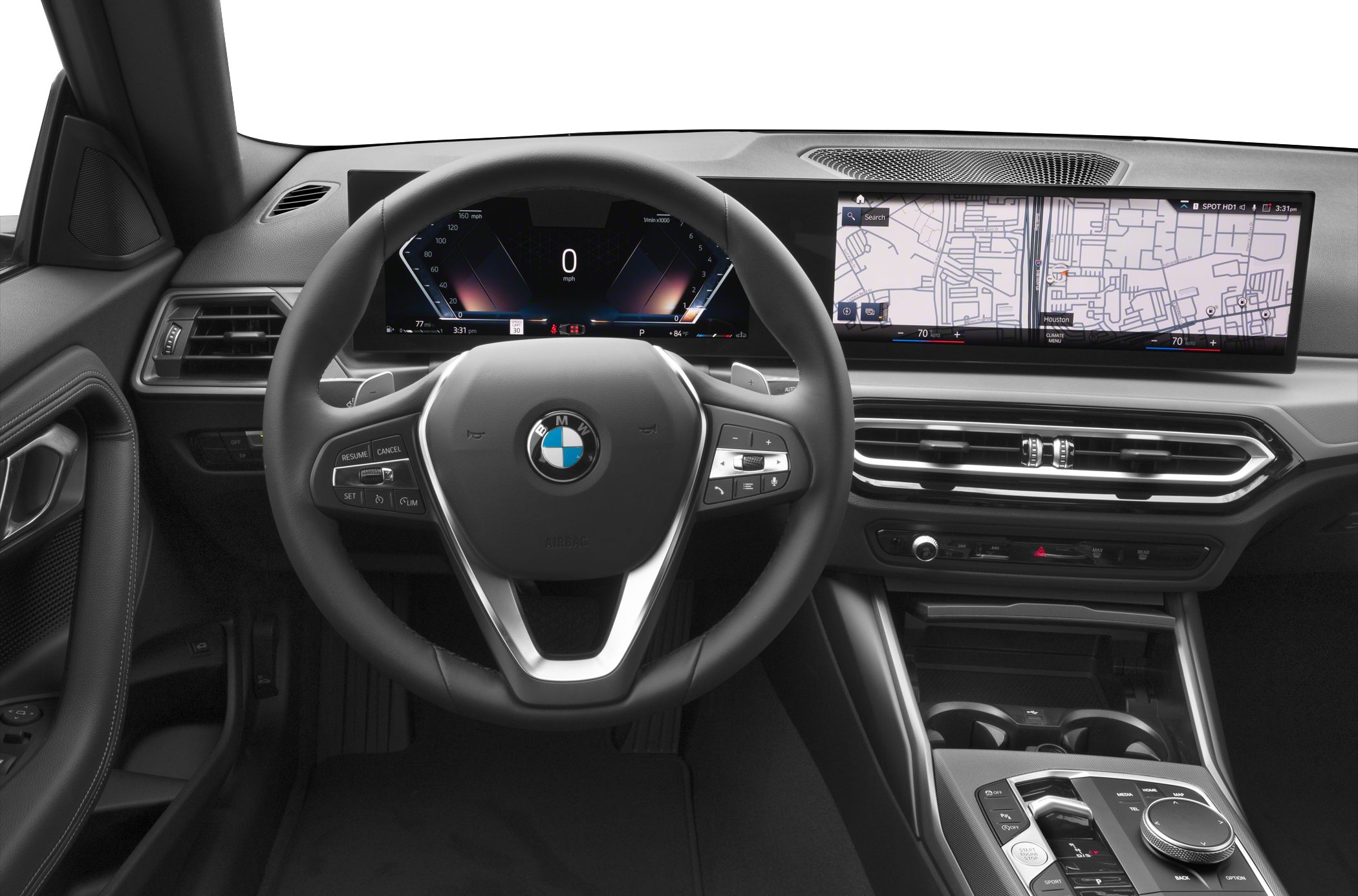 Digital instrument cluster and widescreen navigation dashboard