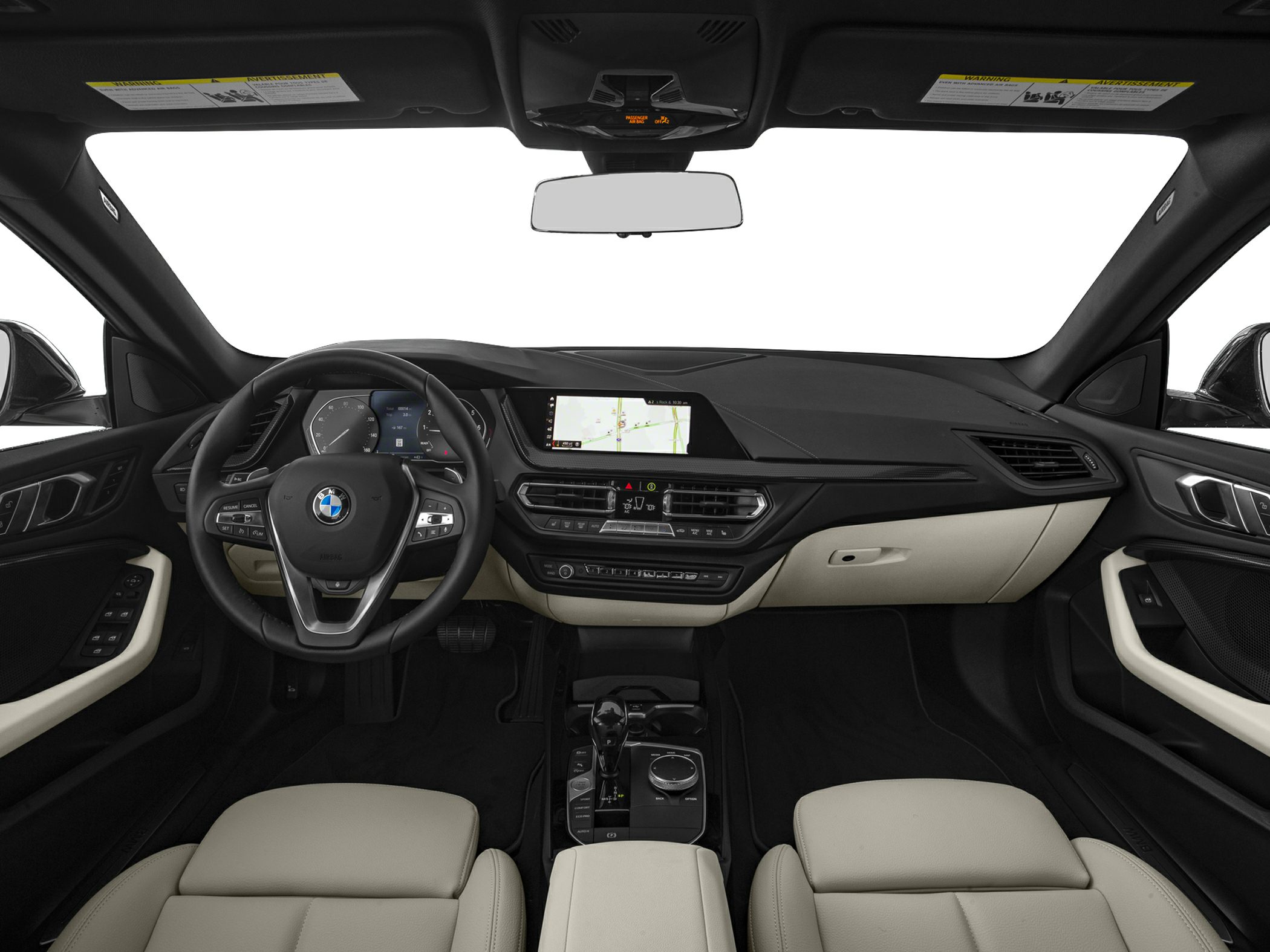 BMW 2 Series Gran Coupe interior with dashboard and steering wheel