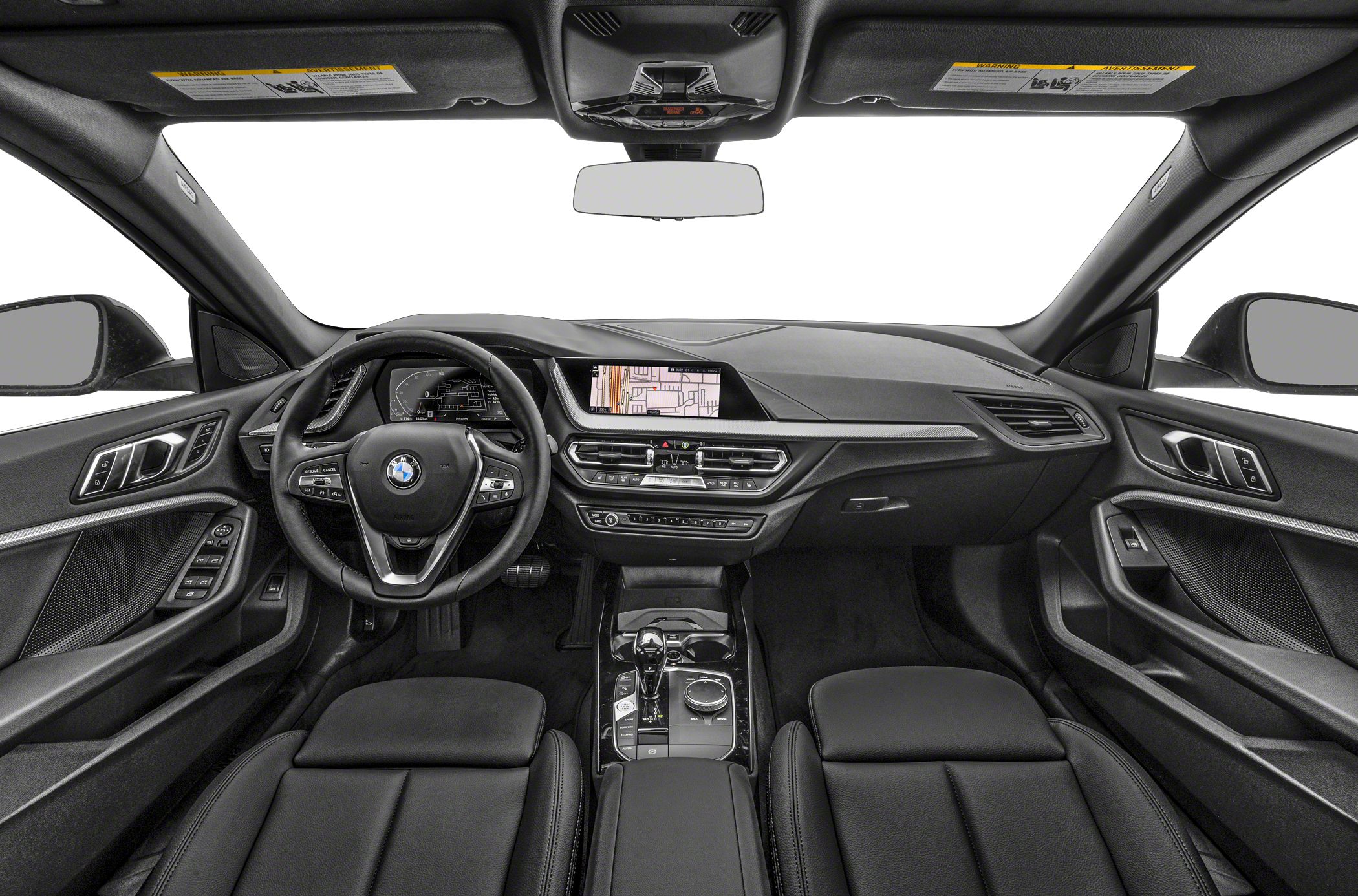 Modern dashboard with digital display and ergonomic layout