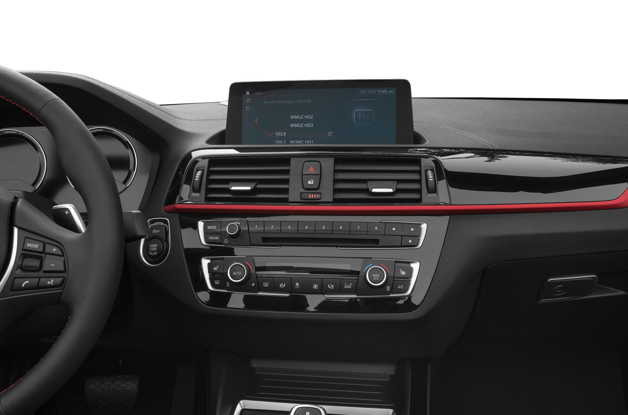Modern interior dashboard with infotainment and climate controls
