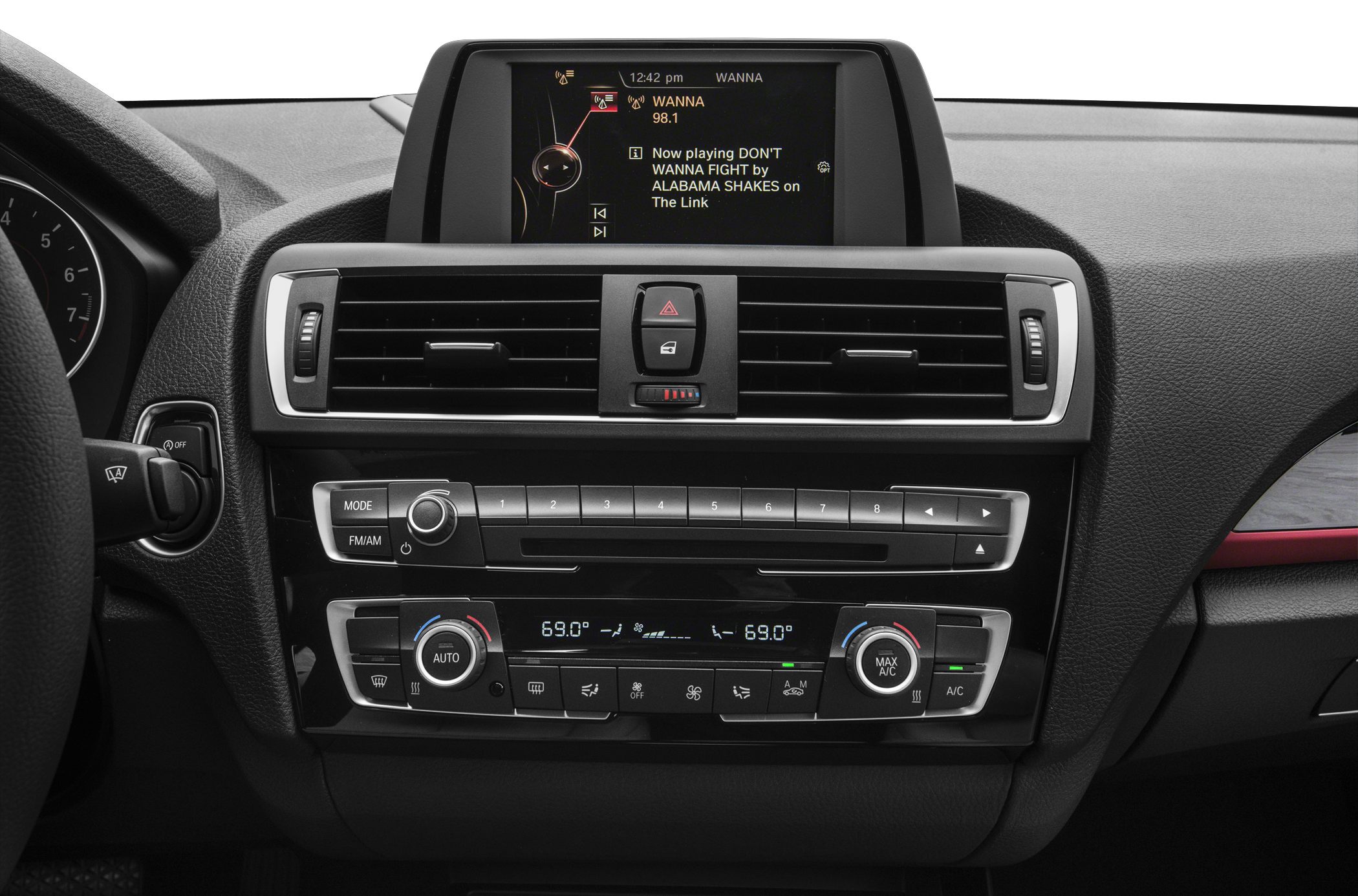 Dashboard with dual-zone climate control and infotainment screen