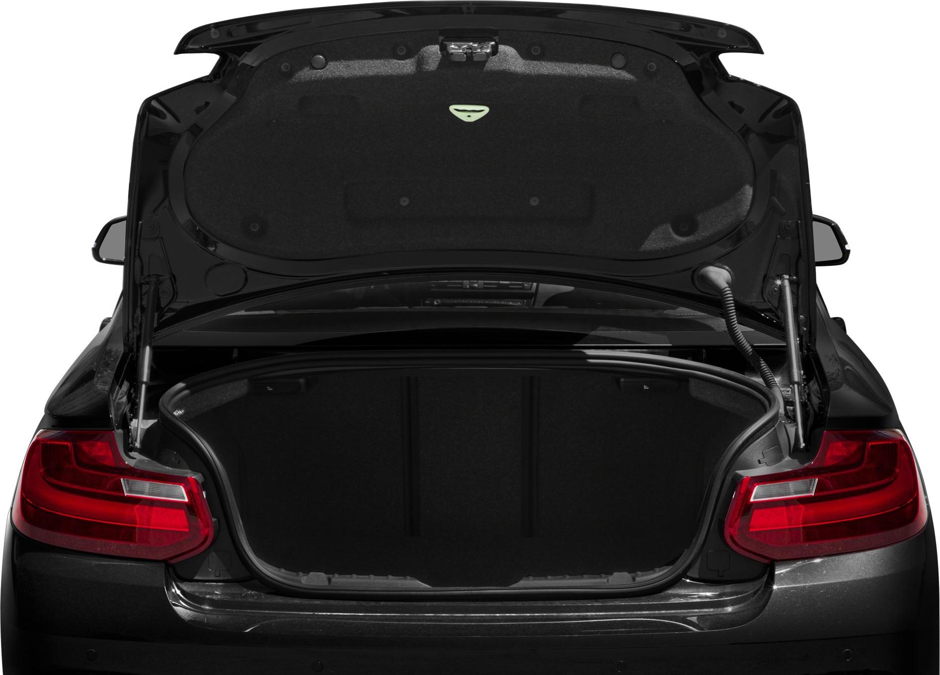 Open trunk and rear tail lights of a car coupe