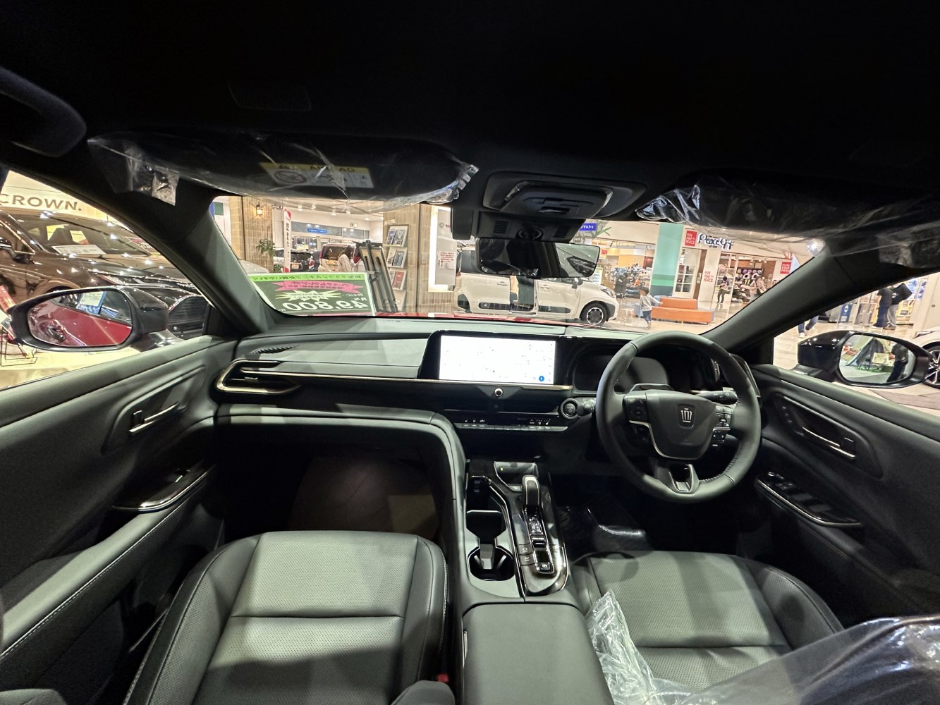 Digital cockpit and central console in modern sports sedan interior