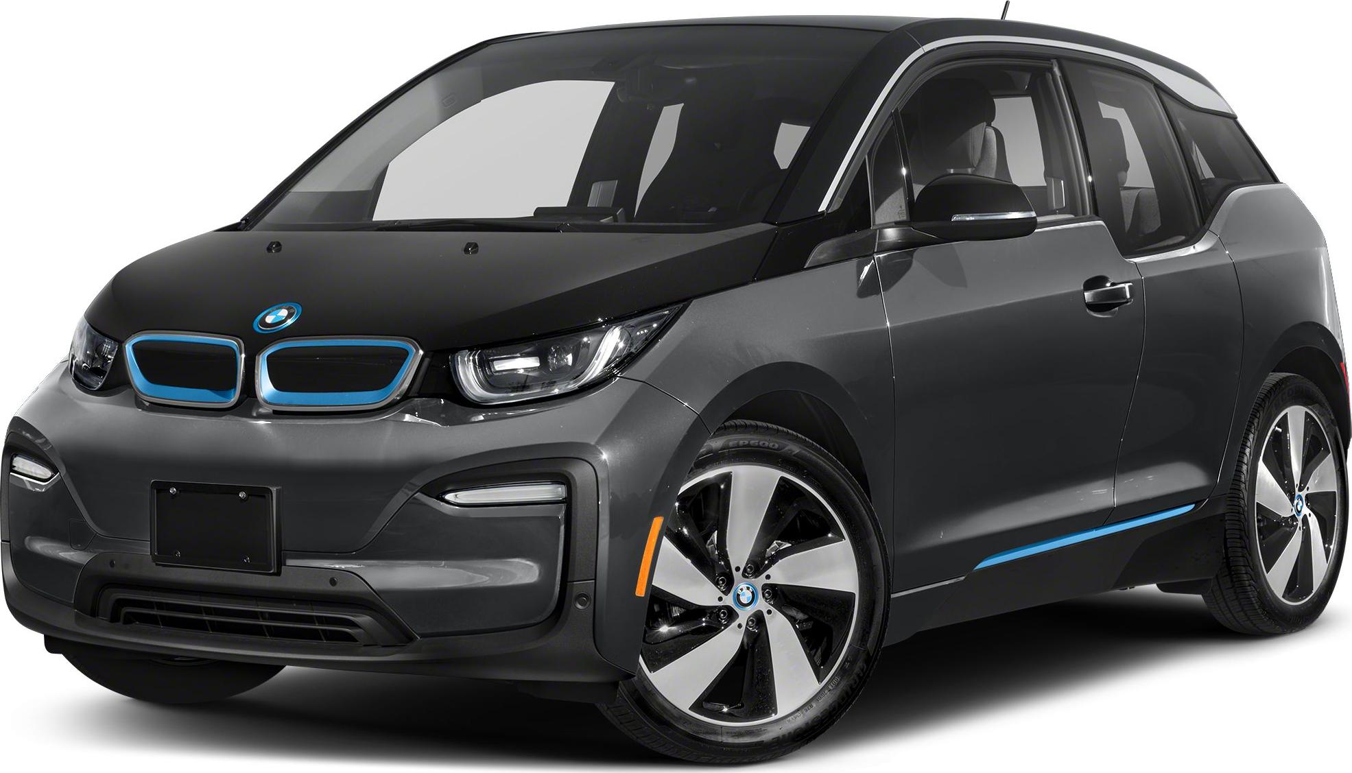 3/4 front-left view, Mineral Gray Metallic W / Bmw I Frozen Blue Accent
