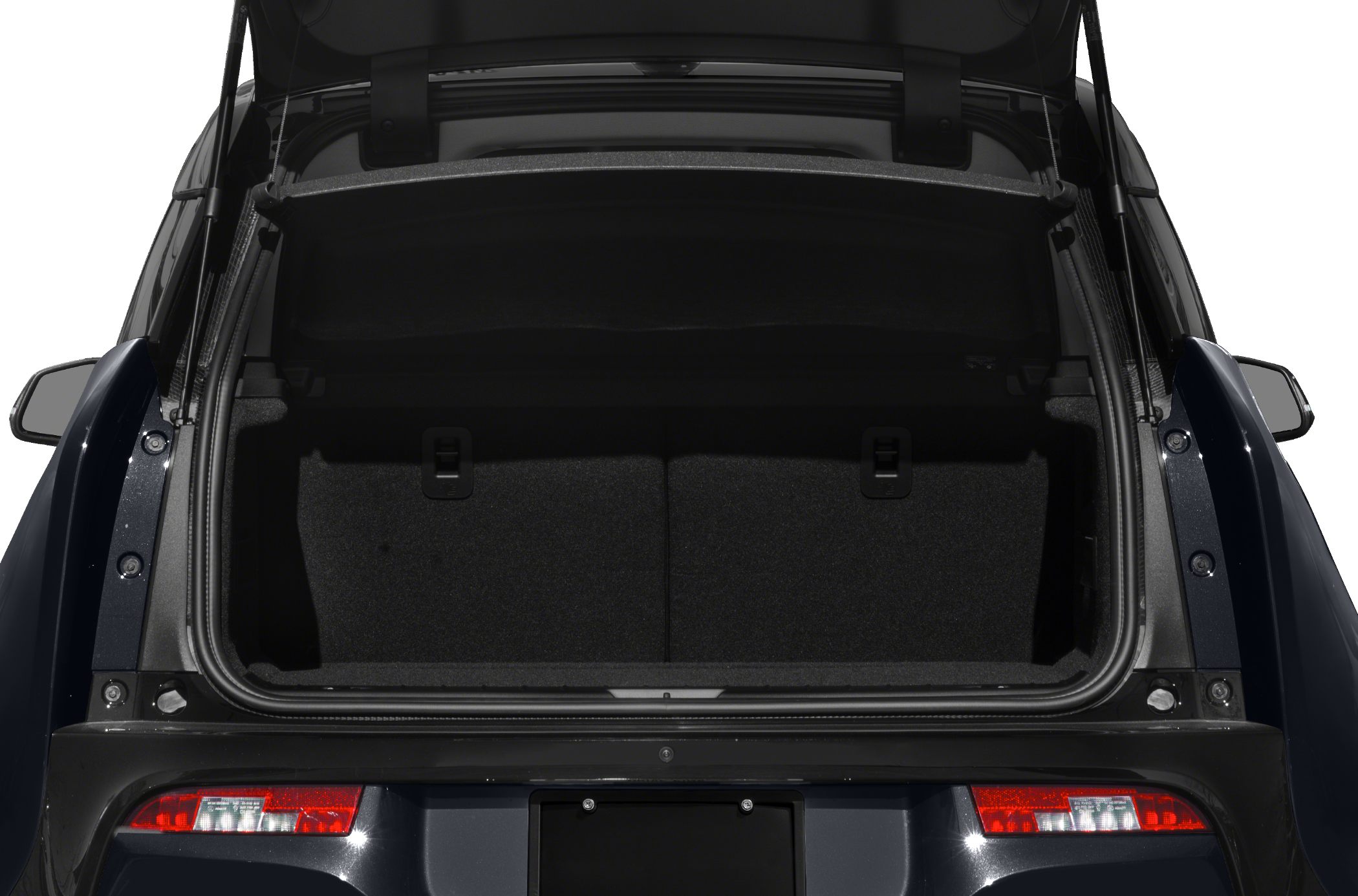 Open trunk hatchback rear with spacious cargo area