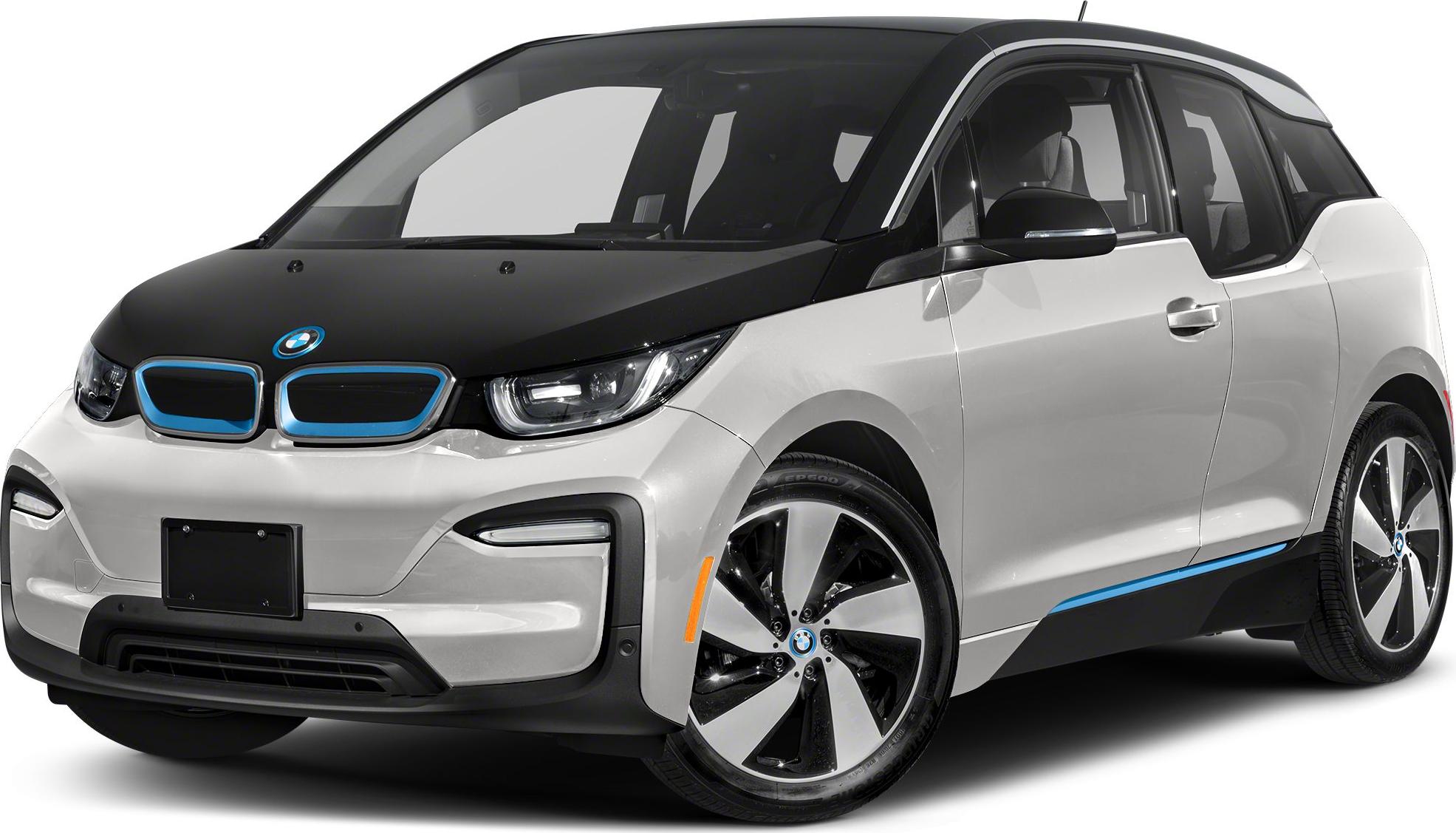 3/4 front-left view, Capparis White W / Bmw I Frozen Blue Accent