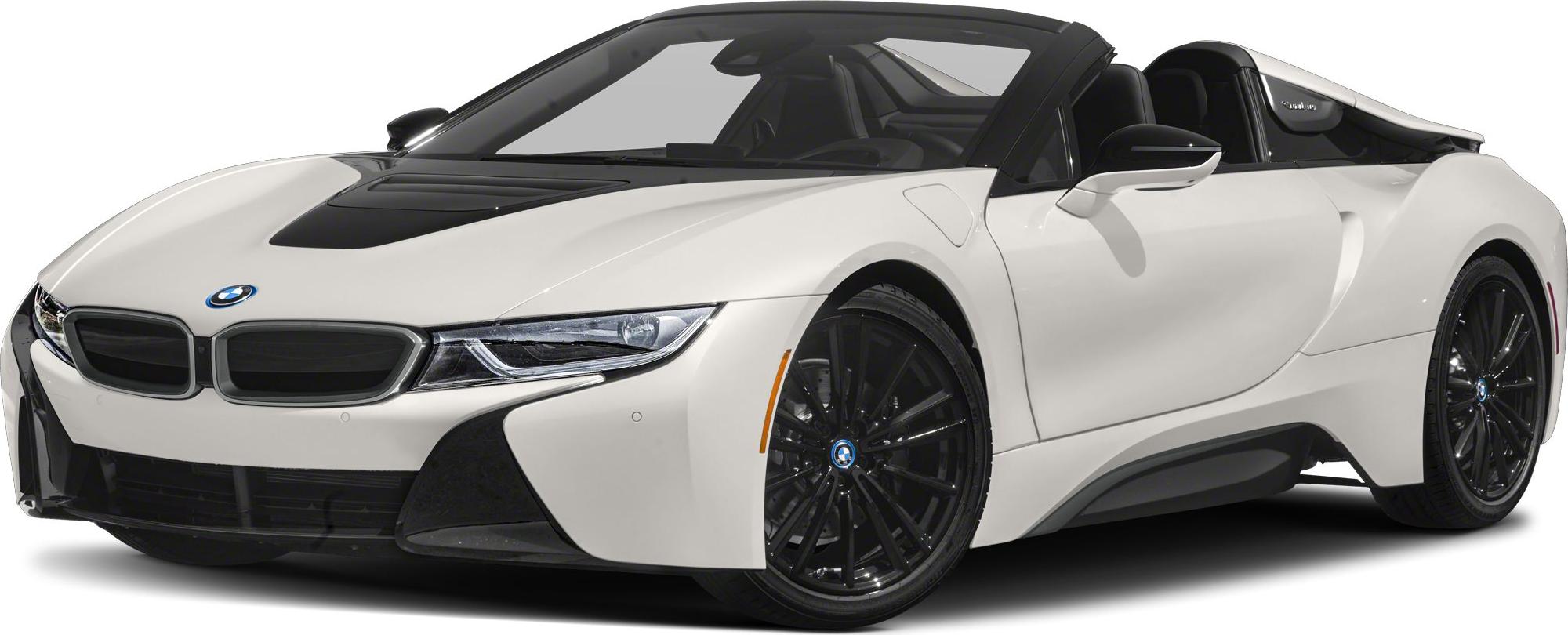 White hybrid convertible roadster with aerodynamic design and distinctive BMW features