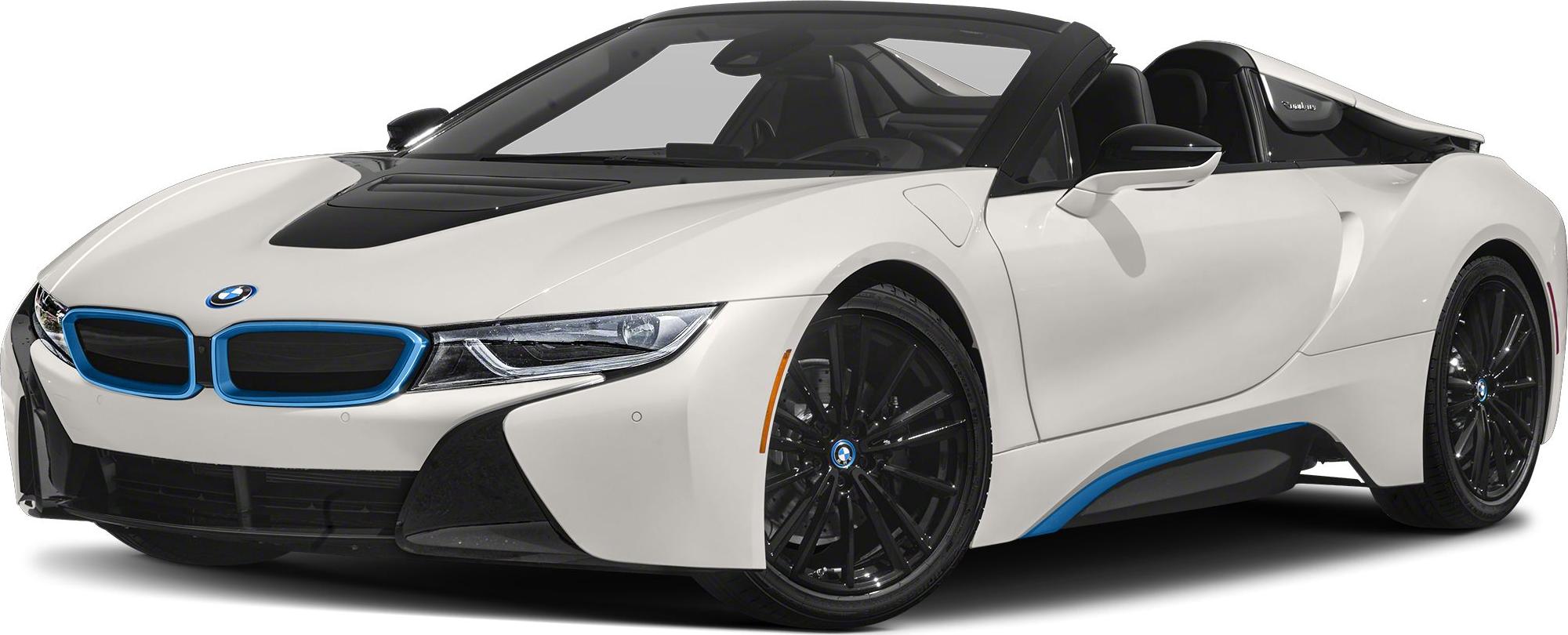 3/4 front-left view, Crystal White Pearl Metallic W / Bmw I Frozen Blue