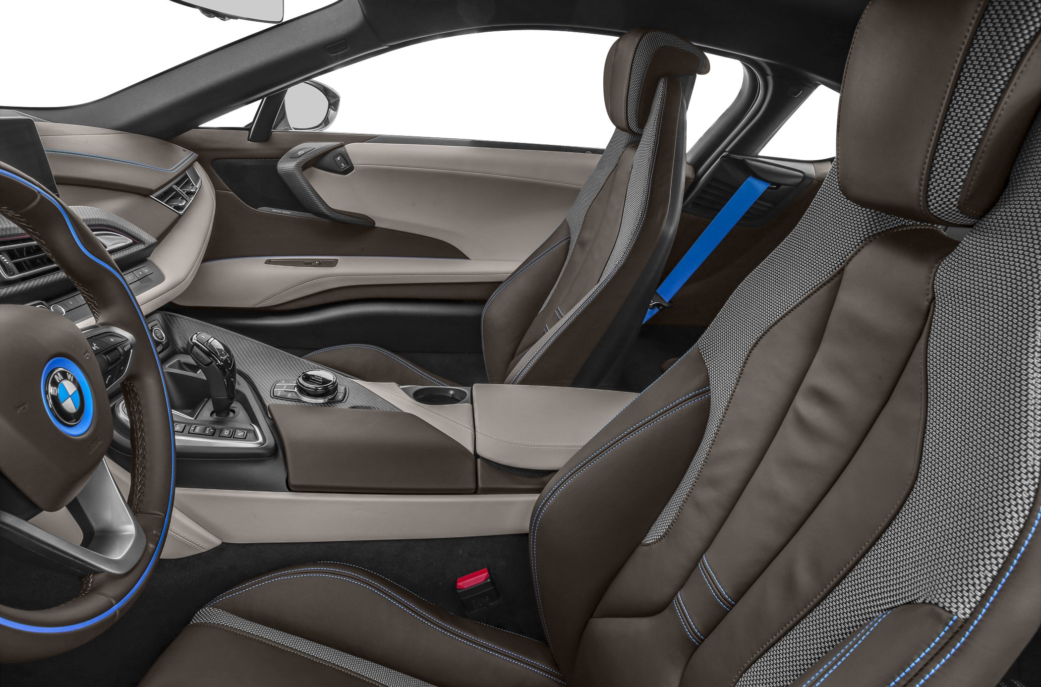 Luxury sport seats with premium materials and advanced center console