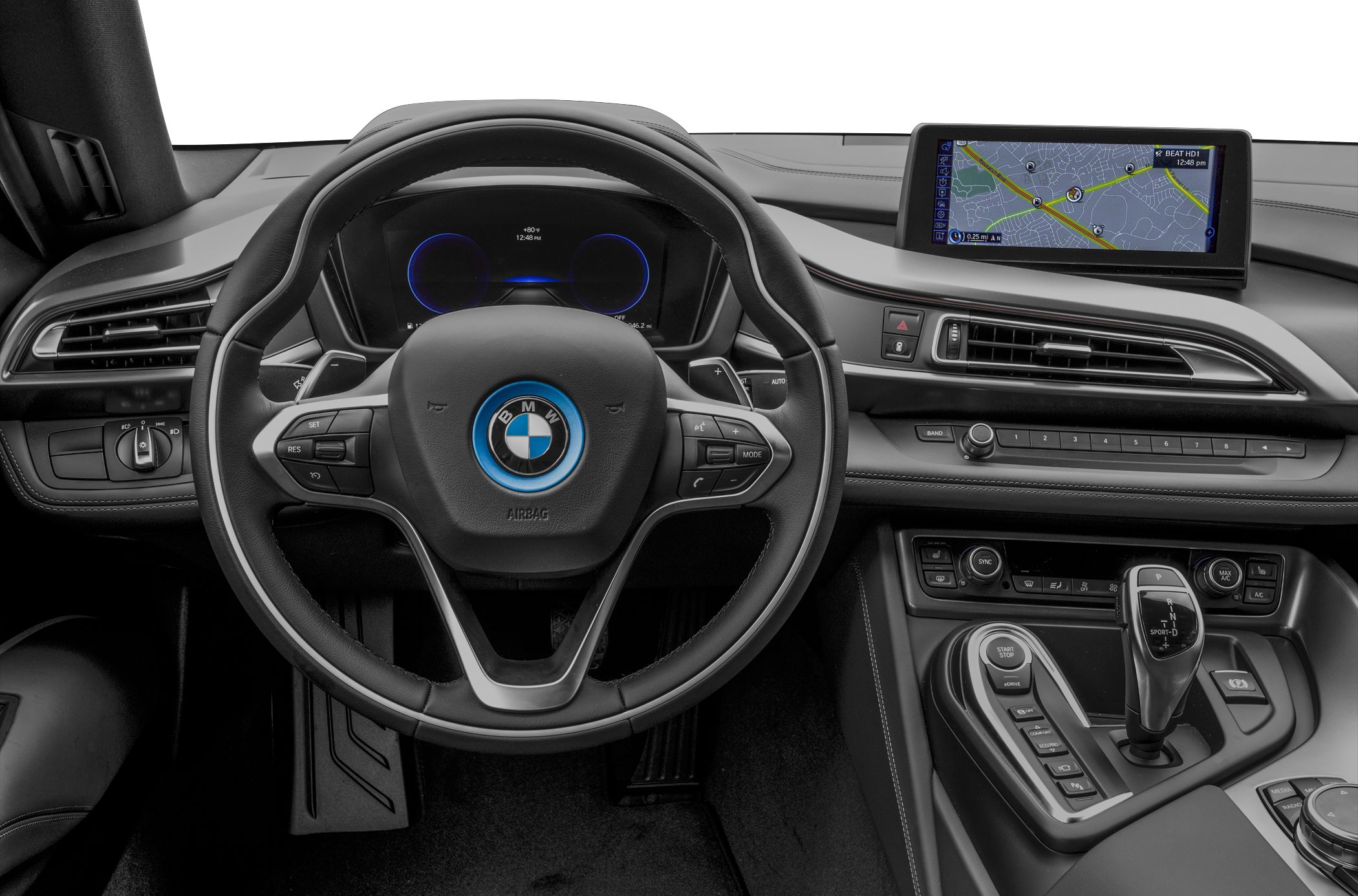 Steering wheel, digital dashboard, and infotainment system