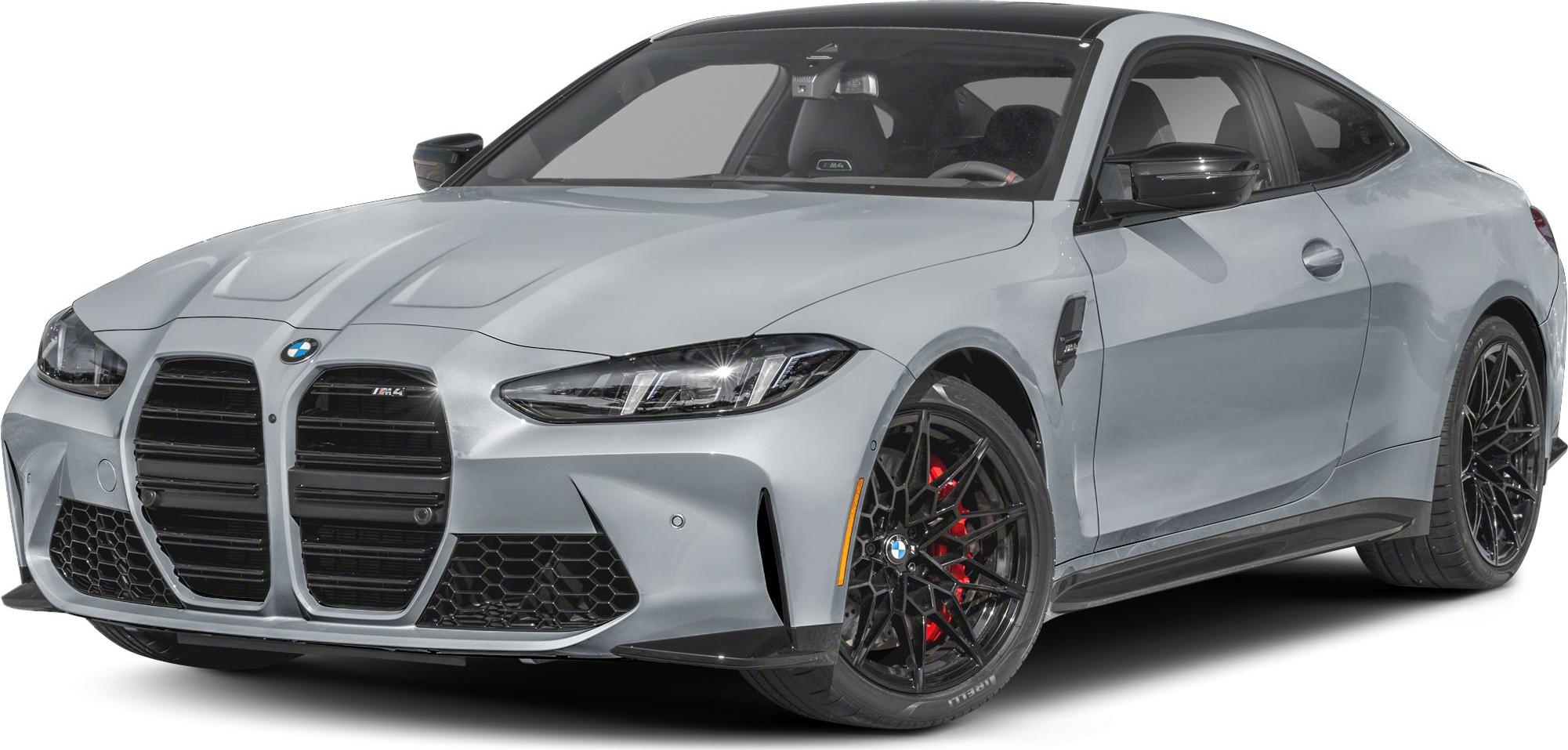 Aggressive front grille and black multi-spoke alloy wheels with red brake calipers