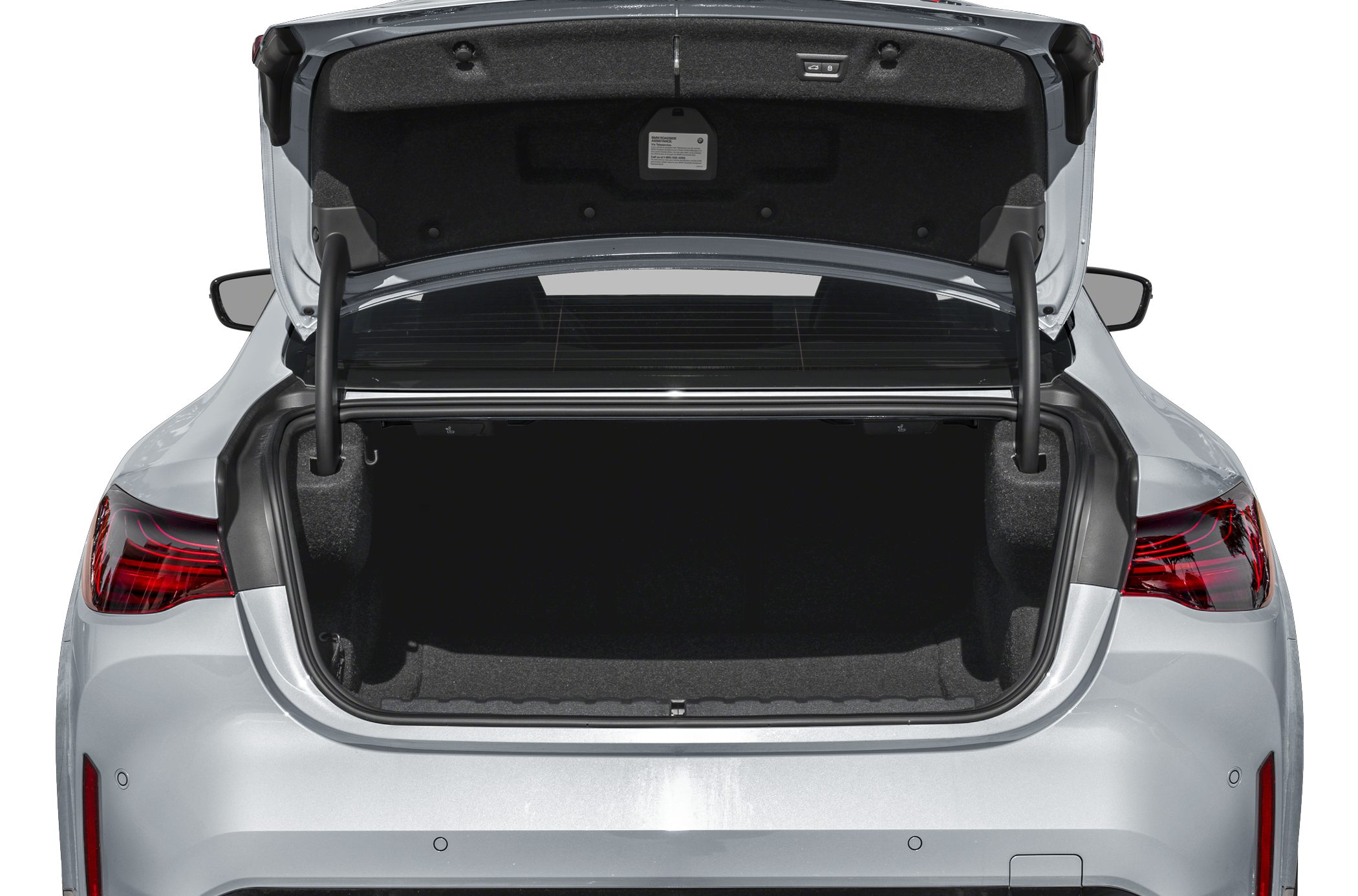 Open trunk with spacious rear compartment and tail lights
