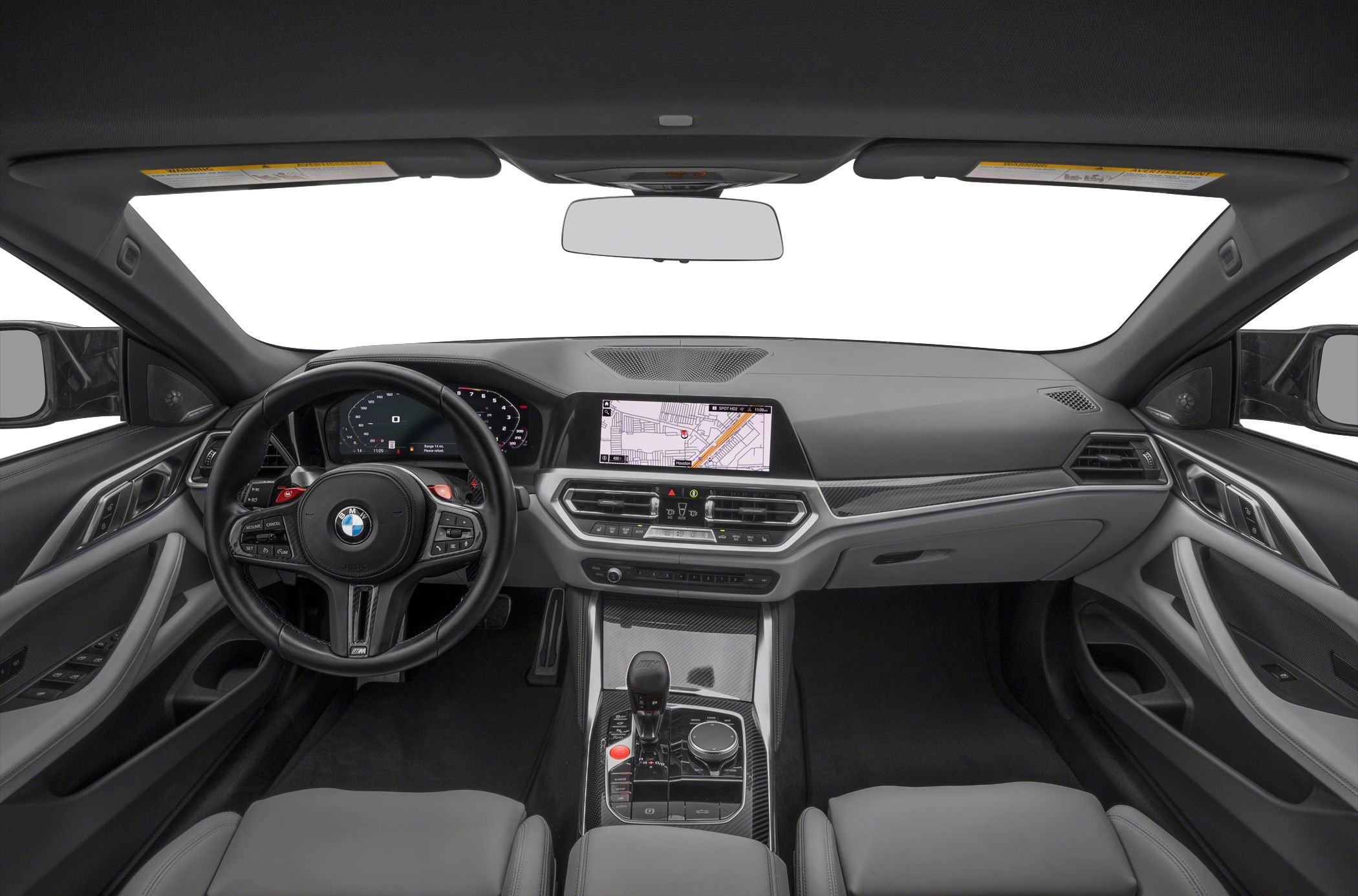 Dashboard with digital instrument cluster and infotainment screen