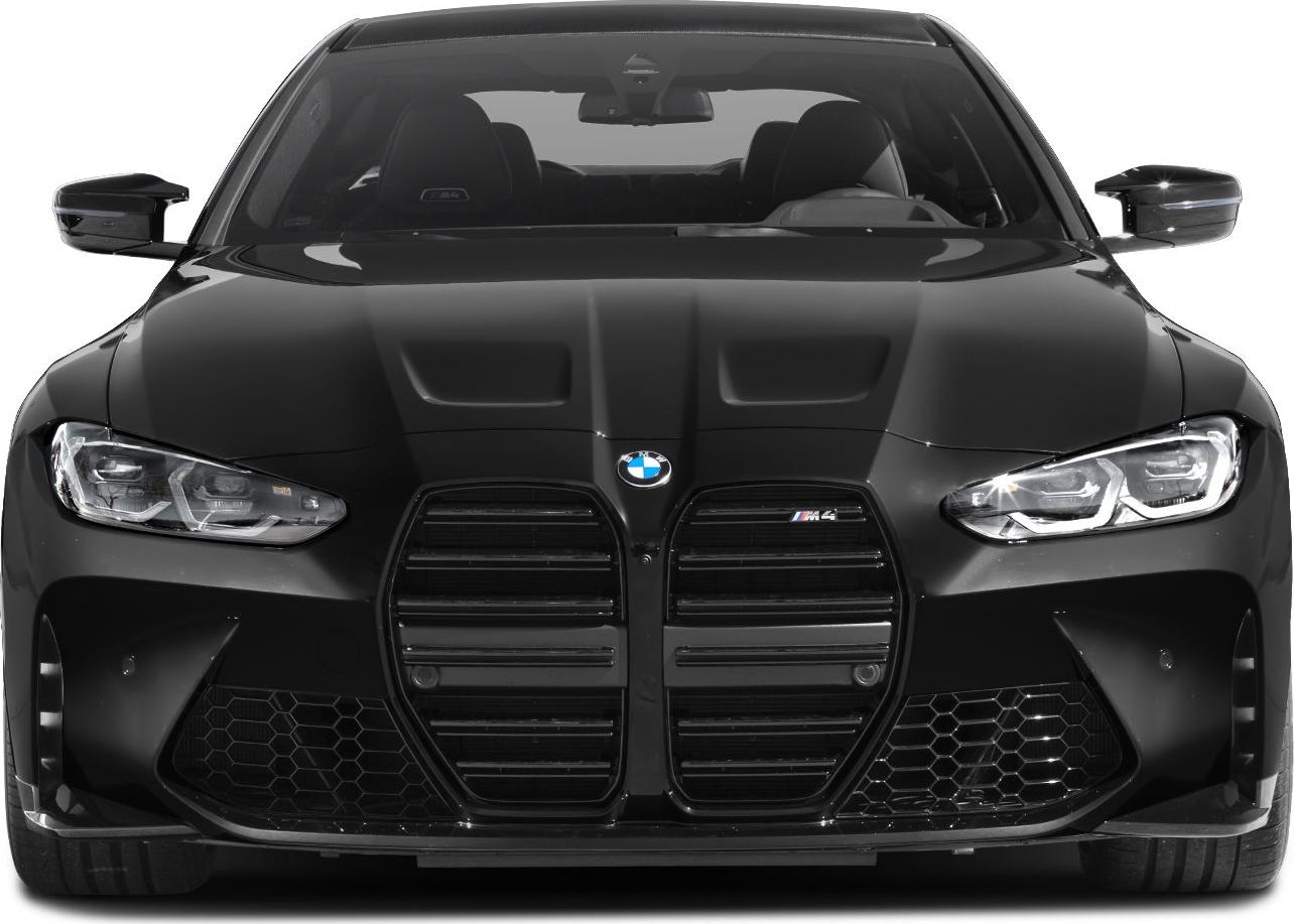 Large kidney grille and aggressive headlight design on a sleek front fascia