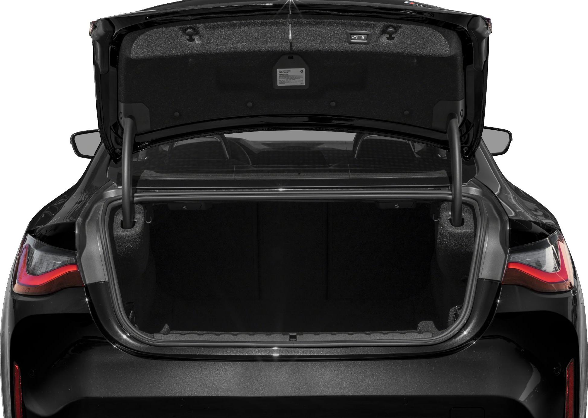 Spacious trunk with open rear boot and taillights