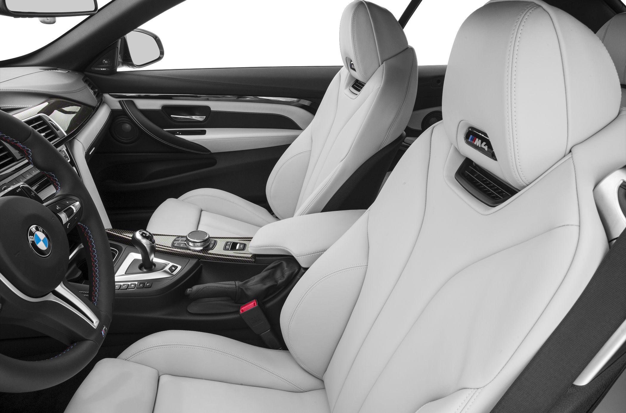Sport seats and detailed dashboard interior with leather upholstery