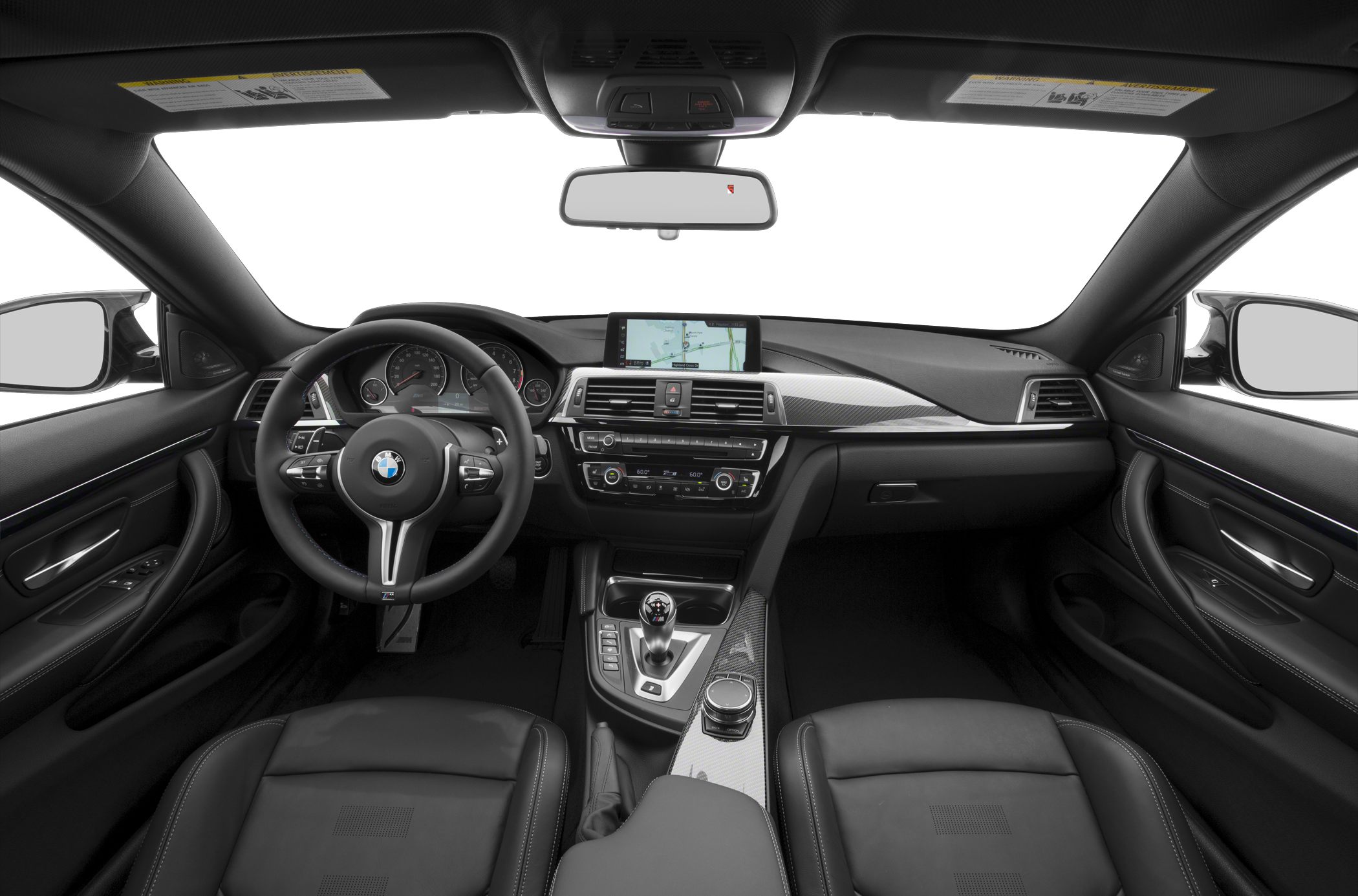 Sporty steering wheel and advanced dashboard with navigation screen