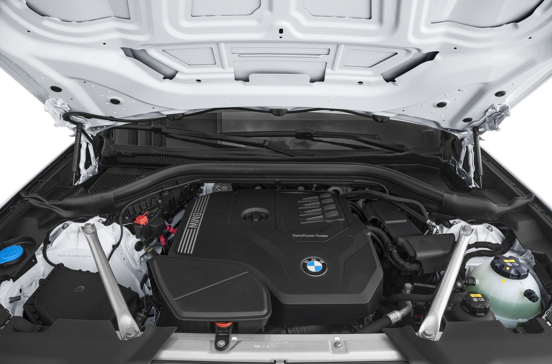 TwinPower Turbo engine in a modern engine compartment with strut braces