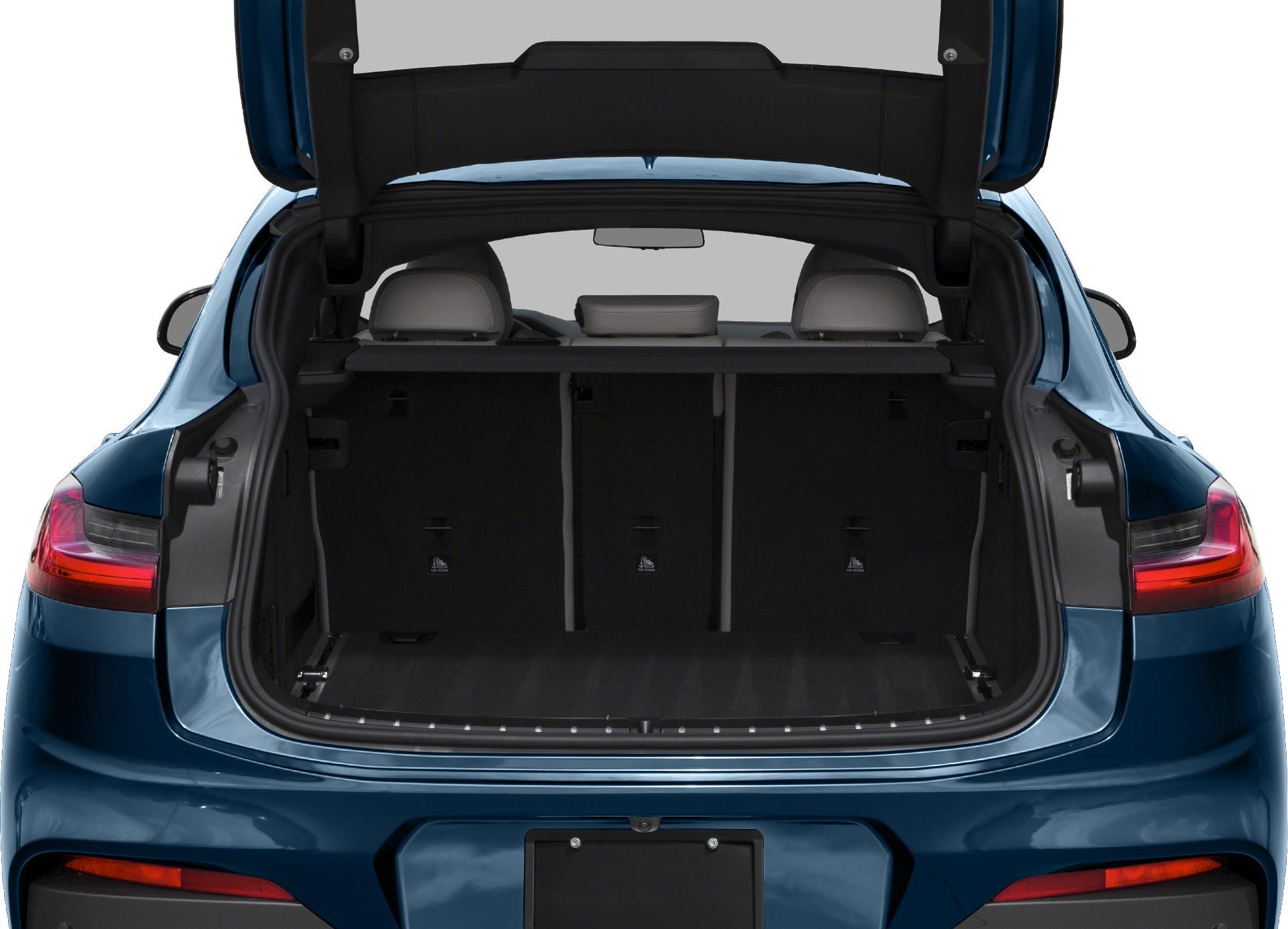 Open rear trunk and tailgate of a sporty SUV