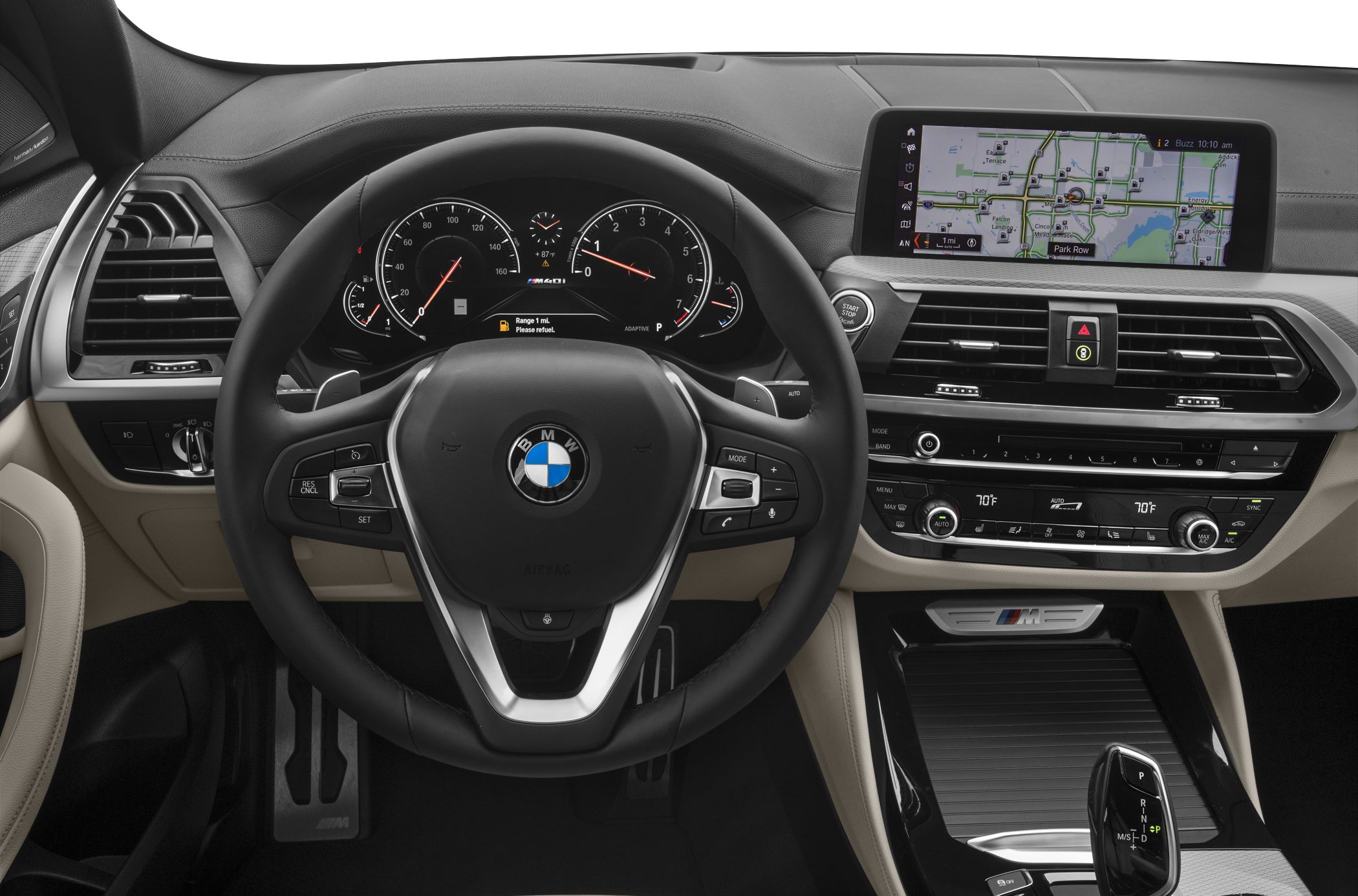 Dashboard, steering wheel, digital instrument panel, navigation display