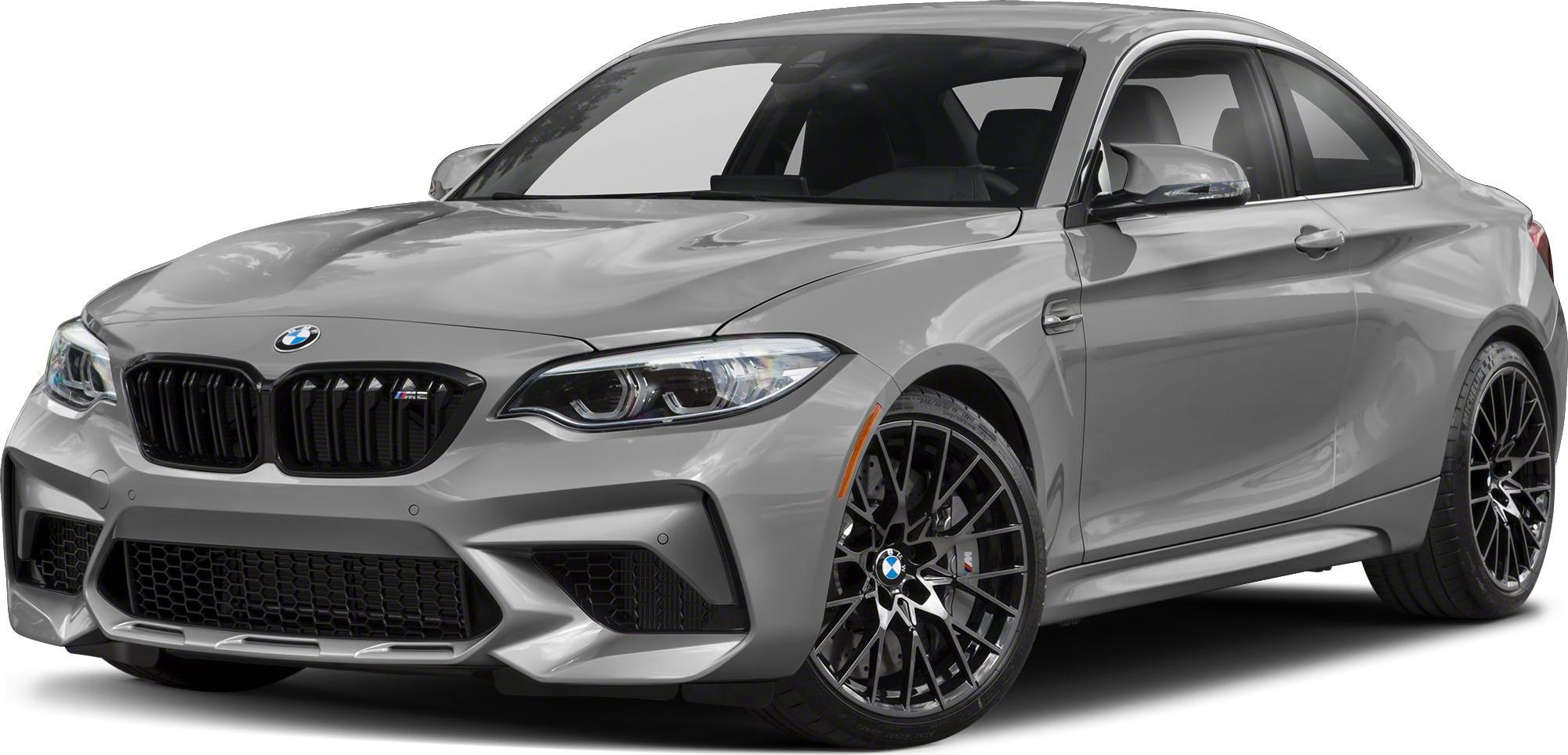 Sporty gray coupe with LED headlights and black multi-spoke alloy wheels