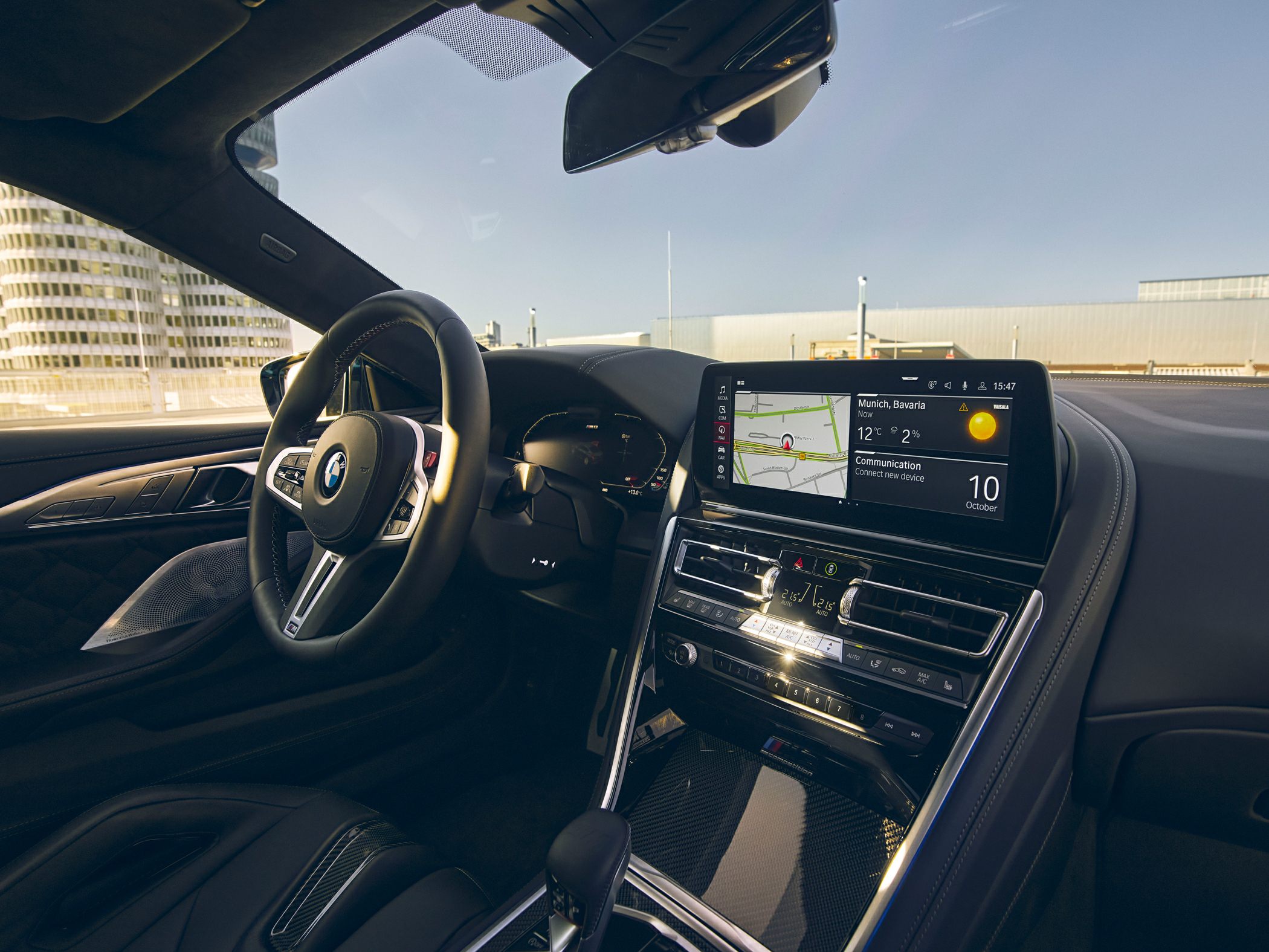 Luxury interior with digital dashboard and infotainment screen