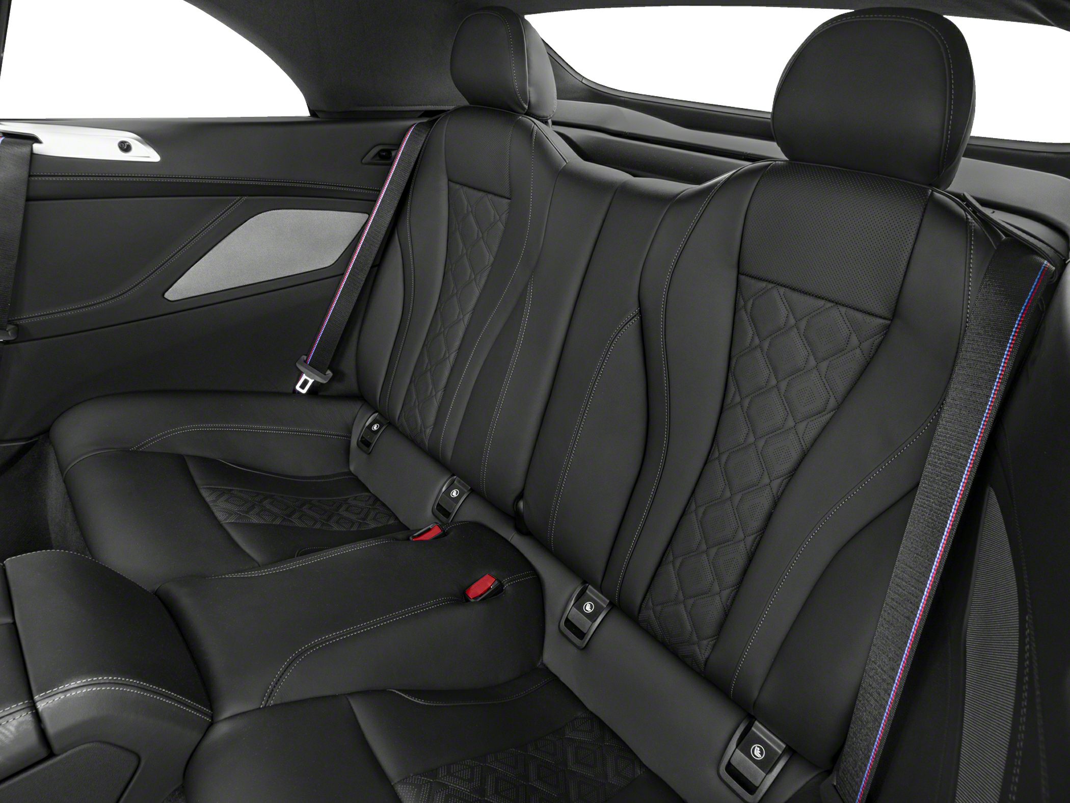 Luxurious rear seats with premium leather and detailed stitching