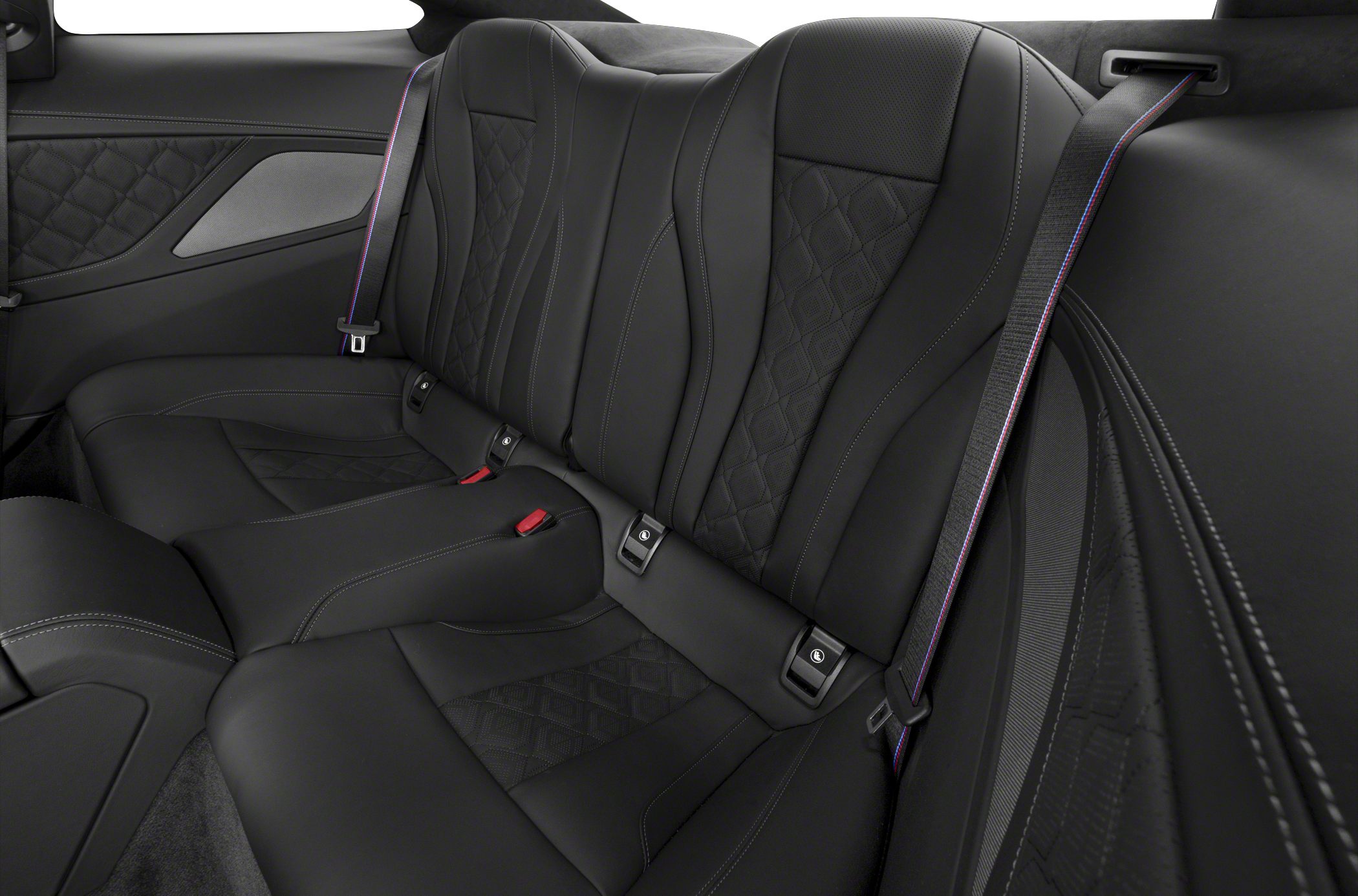 Luxury rear seat interior with premium leather and detailed stitching