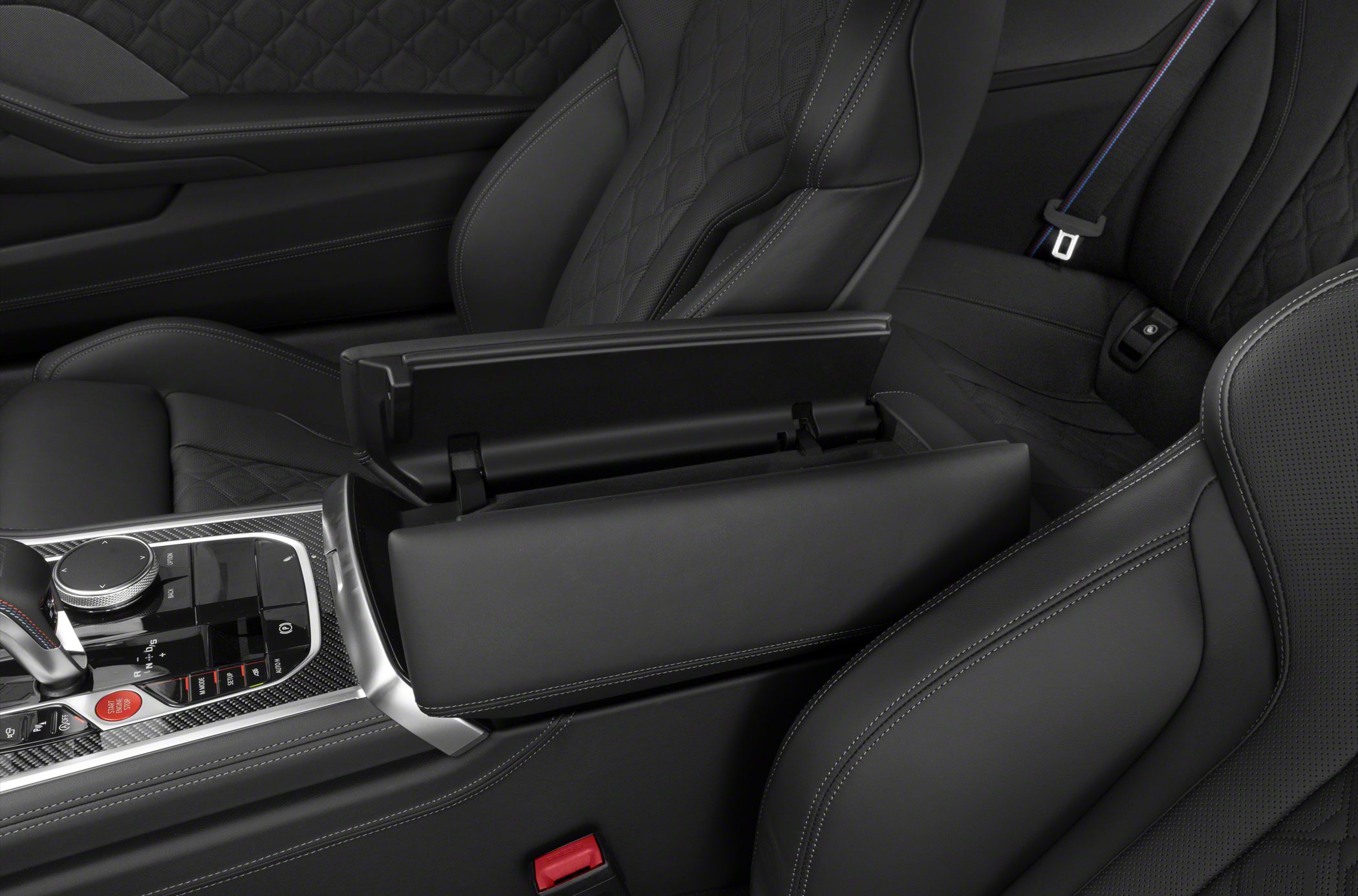 Luxury leather seats and center console with controls