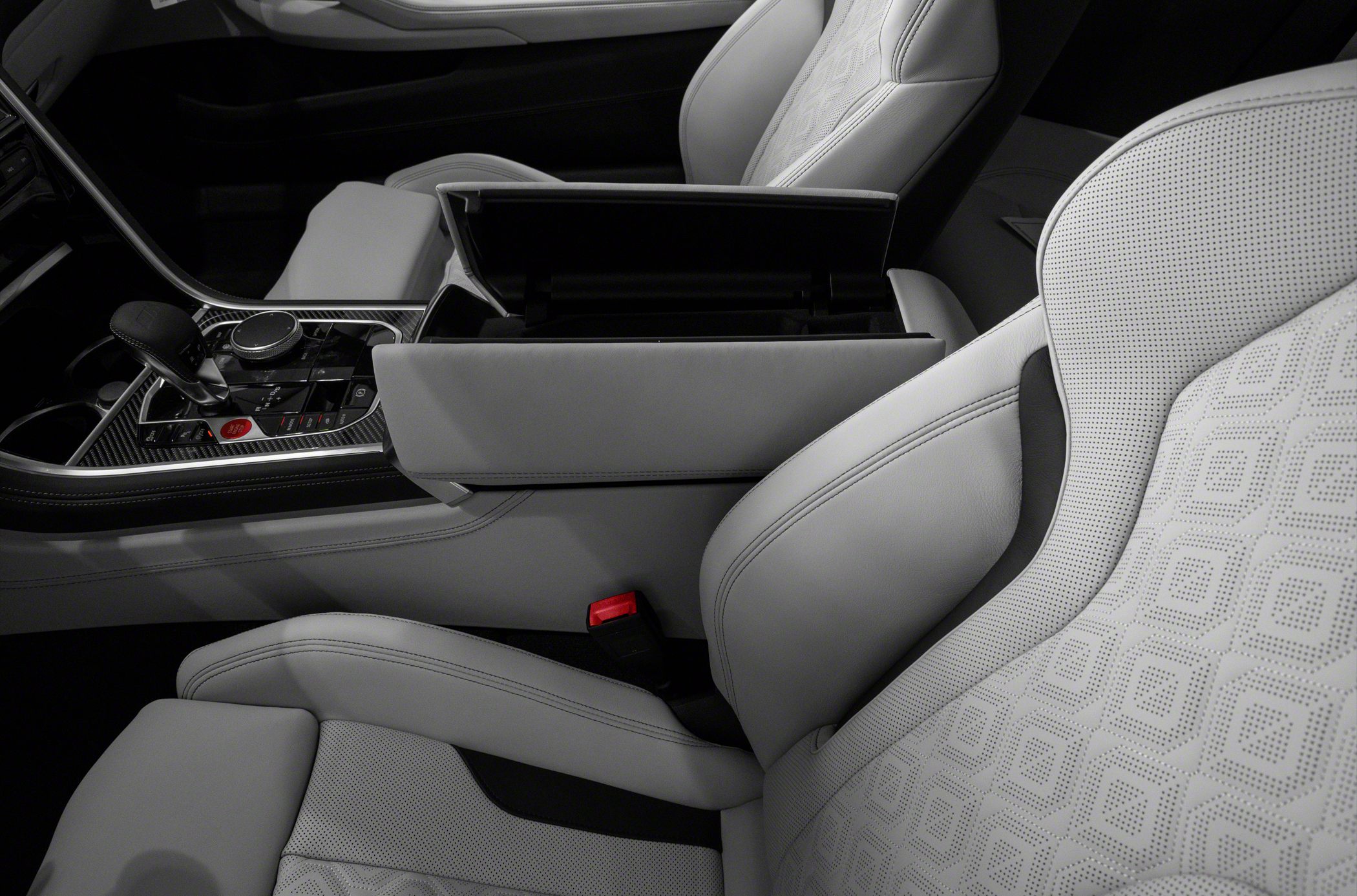 Luxury perforated leather sport seats and advanced center console with gear selector