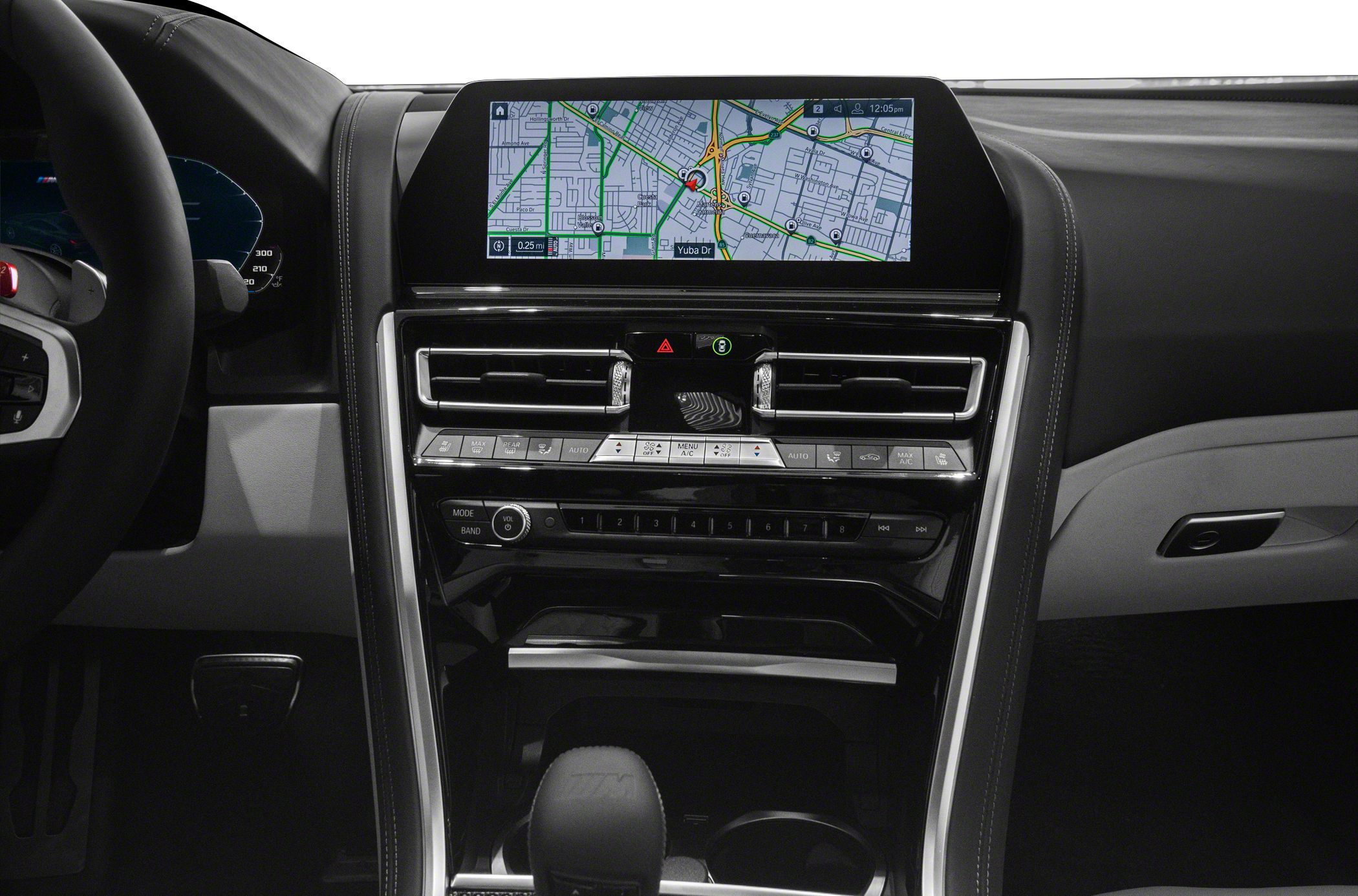 Dashboard with navigation display and control panel