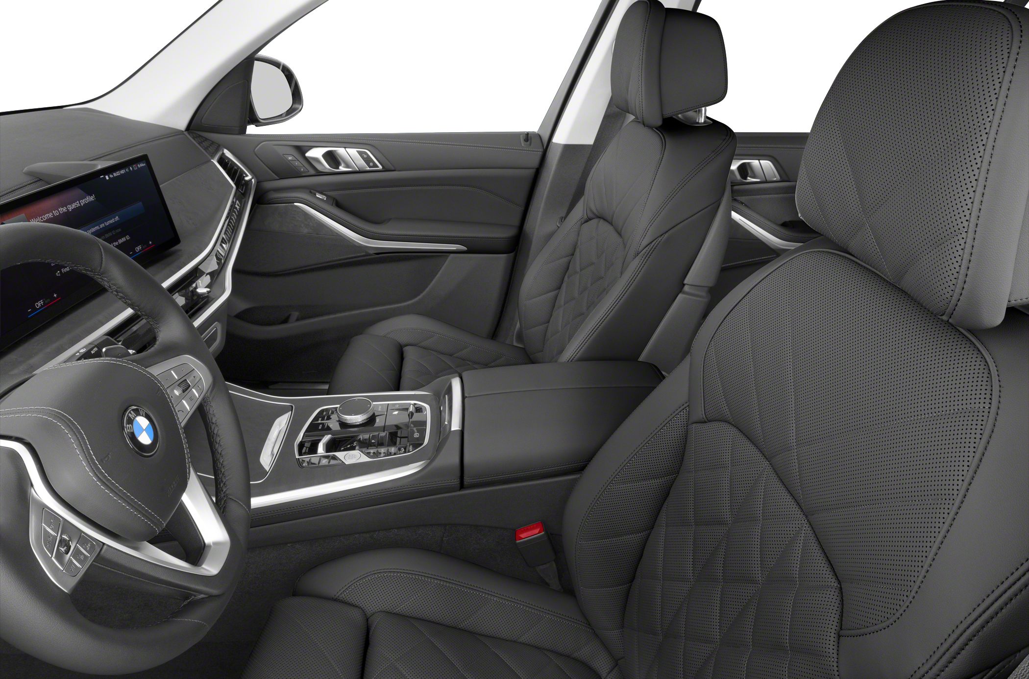 Luxury leather seats with quilted pattern and advanced digital dashboard