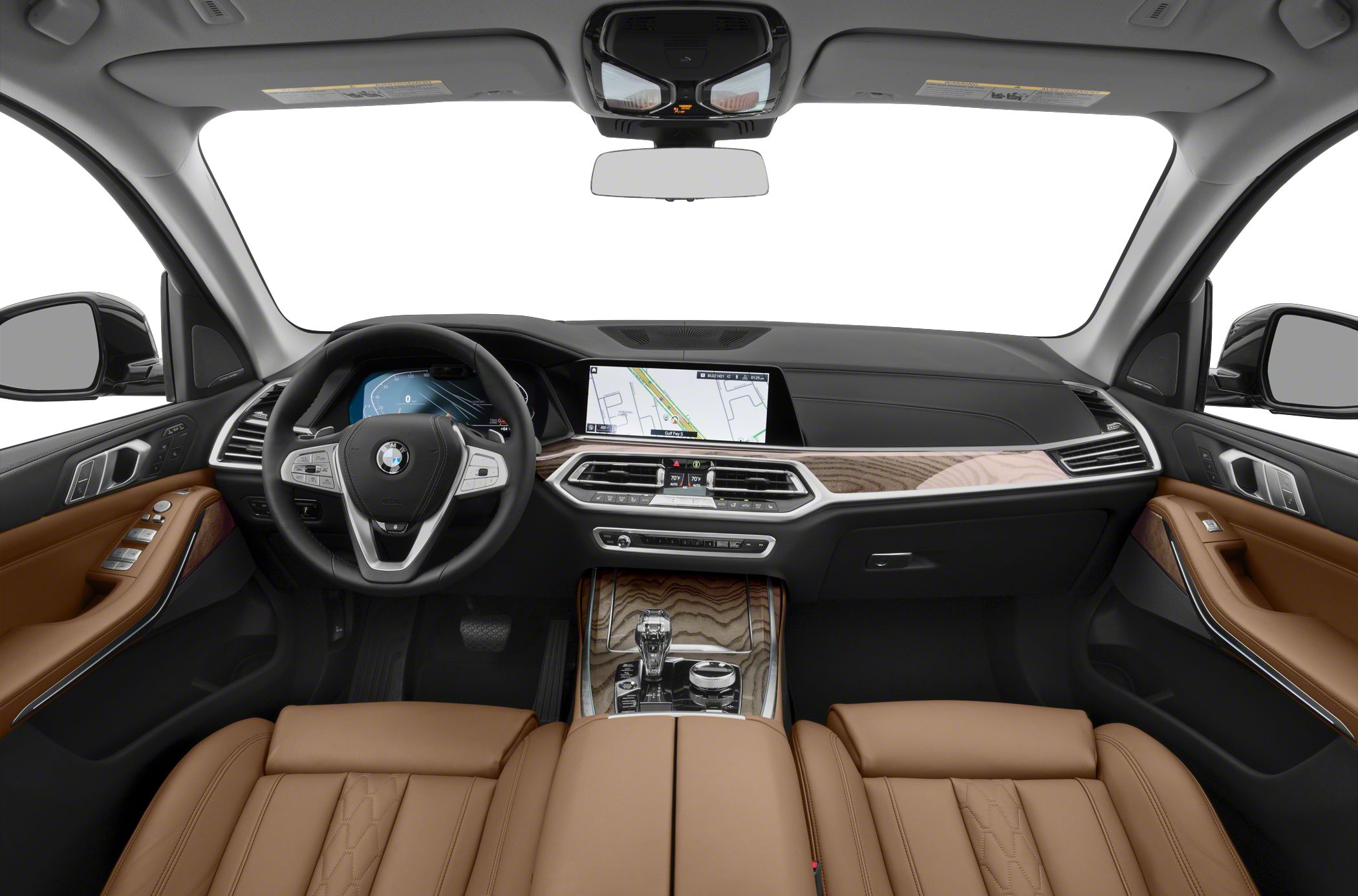 Luxurious dashboard with digital instrument cluster and touchscreen navigation