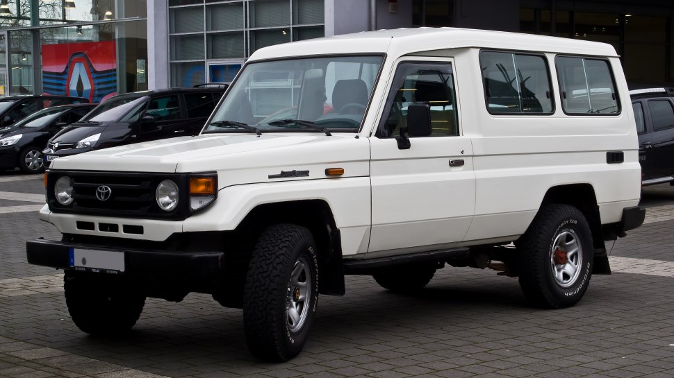 Boxy off-road SUV with robust wheels and high ground clearance
