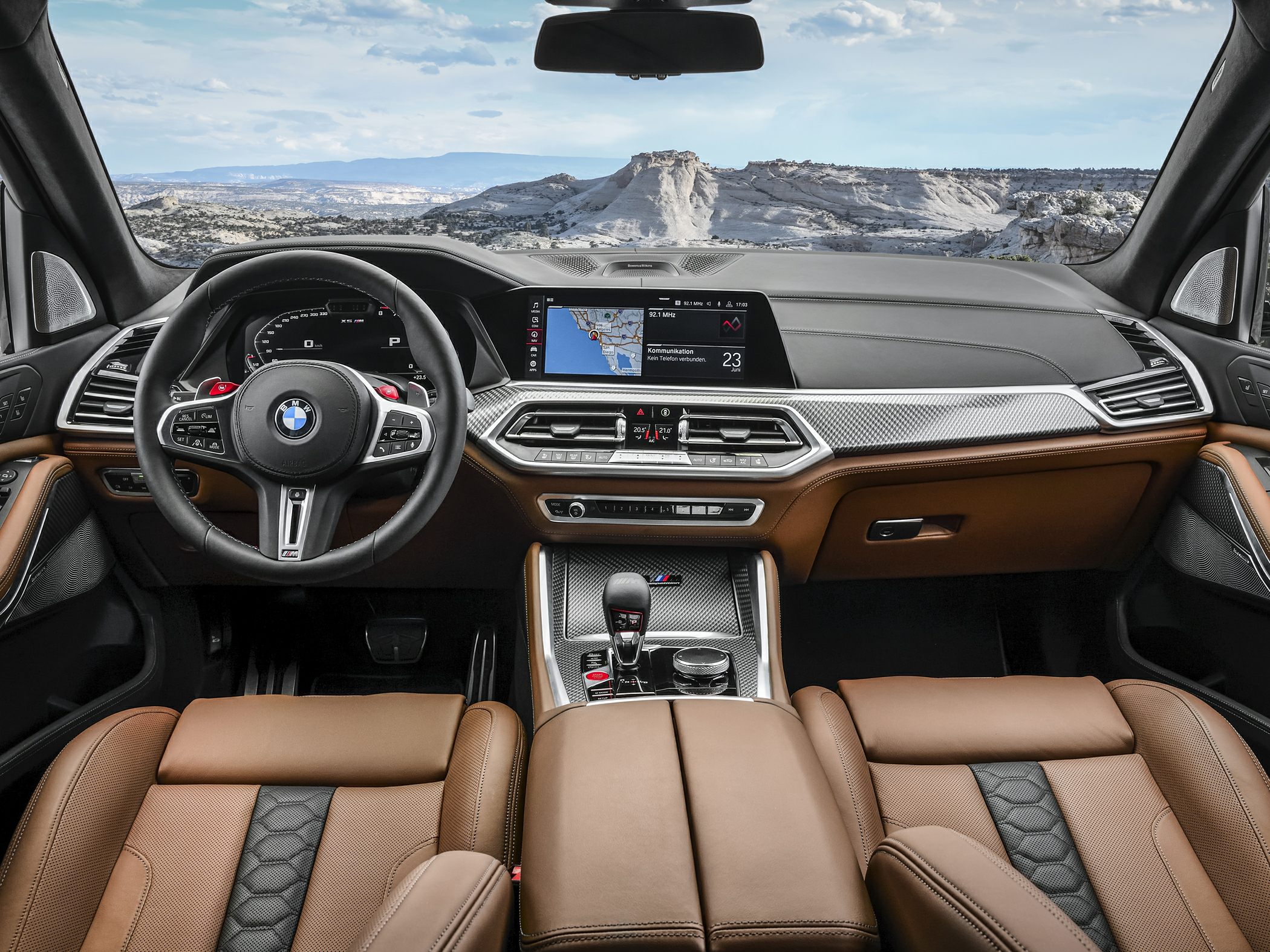 Digital dashboard, leather seats, premium interior details