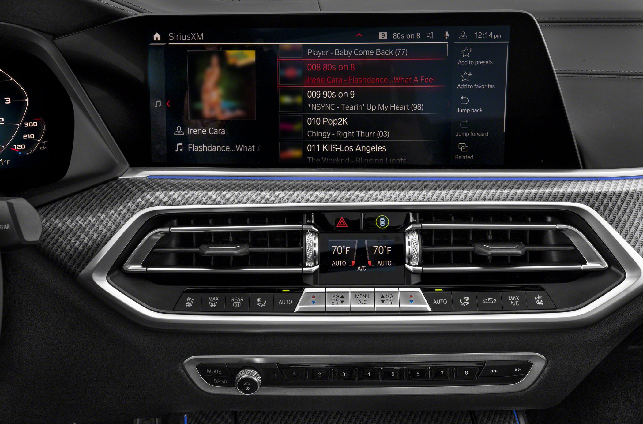 Center console with multimedia display and dual-zone climate controls