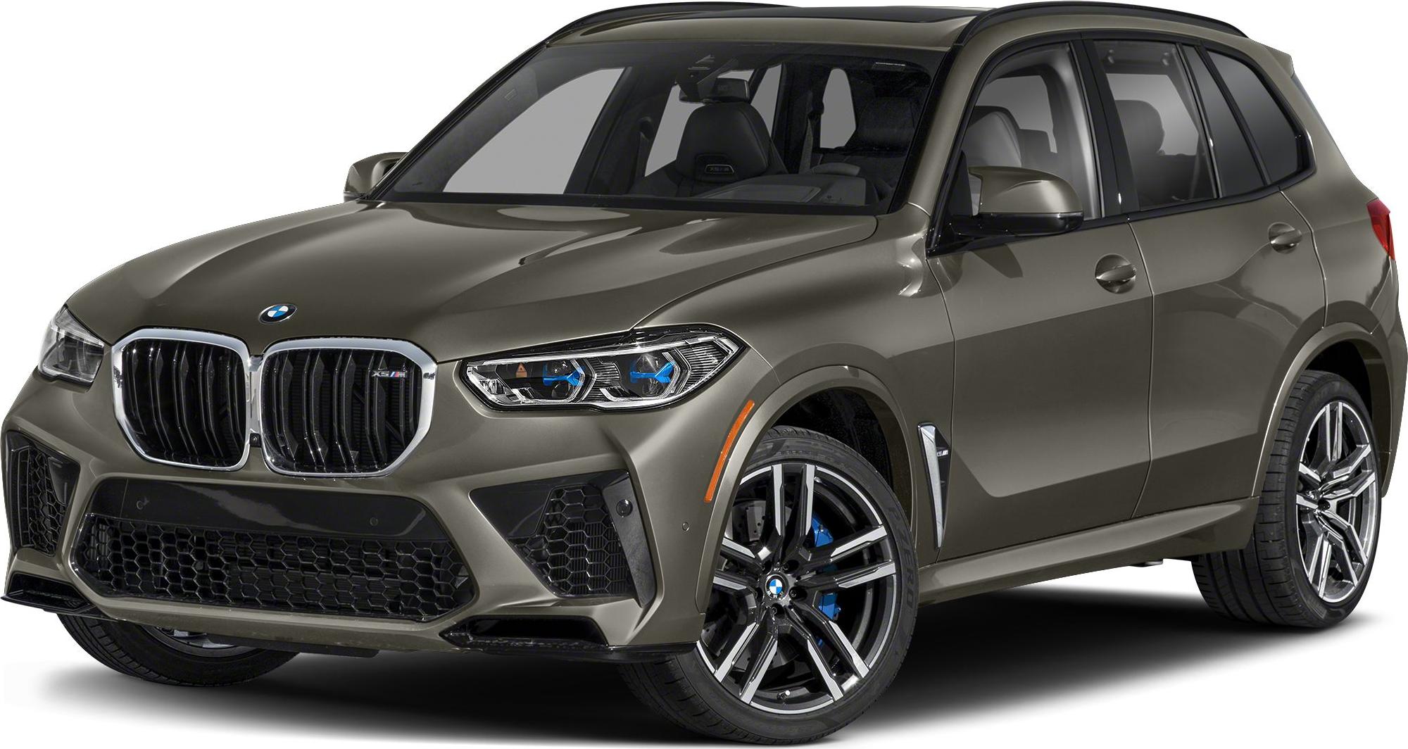 Front-side view with aggressive kidney grille and multi-spoke alloy wheels